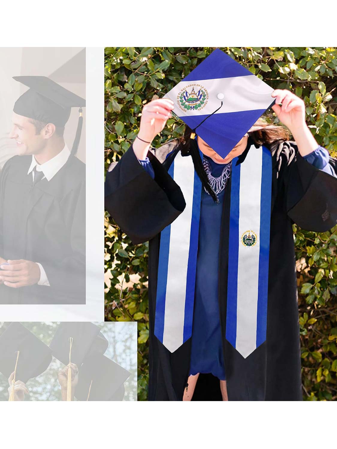 Unisex Adult Matte Graduation Flag Print Grad Cap - 3 Styles Available