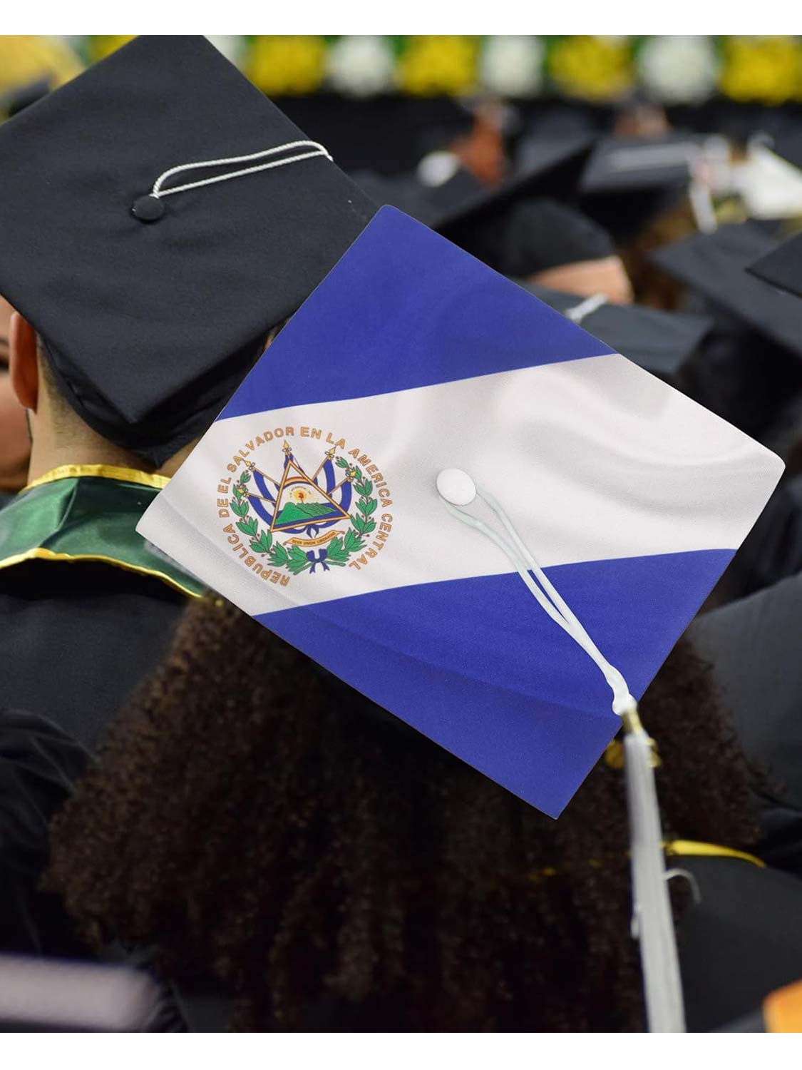 Unisex Adult Matte Graduation Flag Print Grad Cap - 3 Styles Available