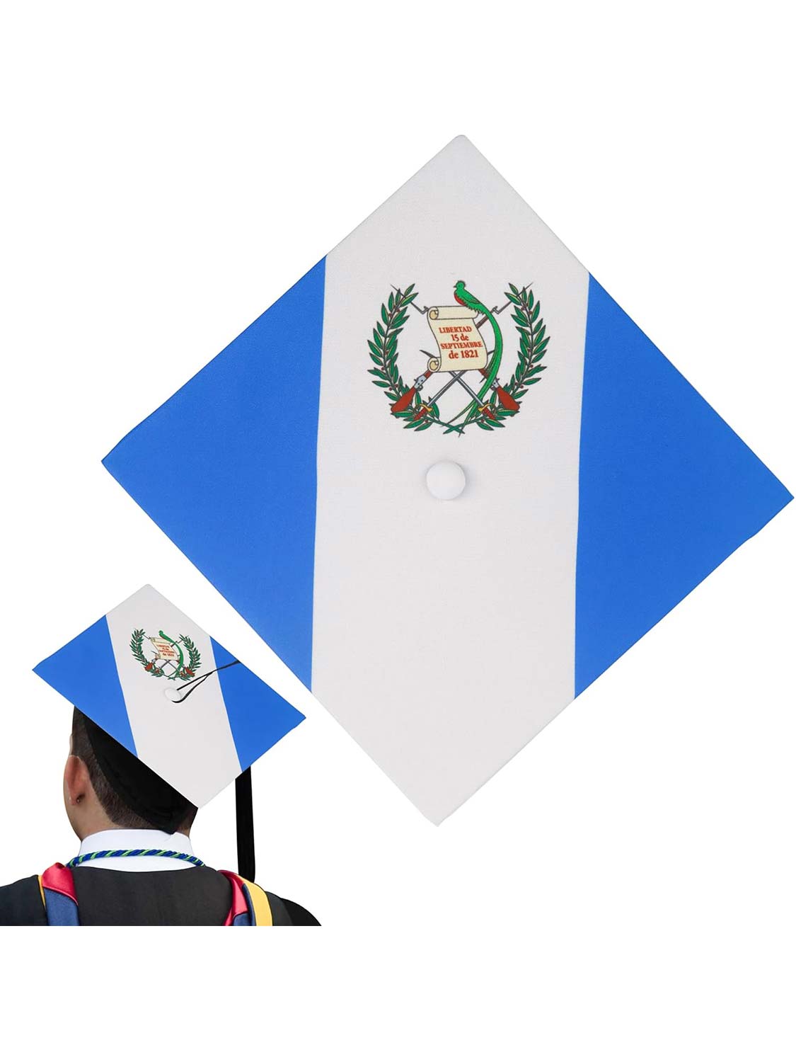 Unisex Adult Matte Graduation Flag Print Grad Cap - 3 Styles Available