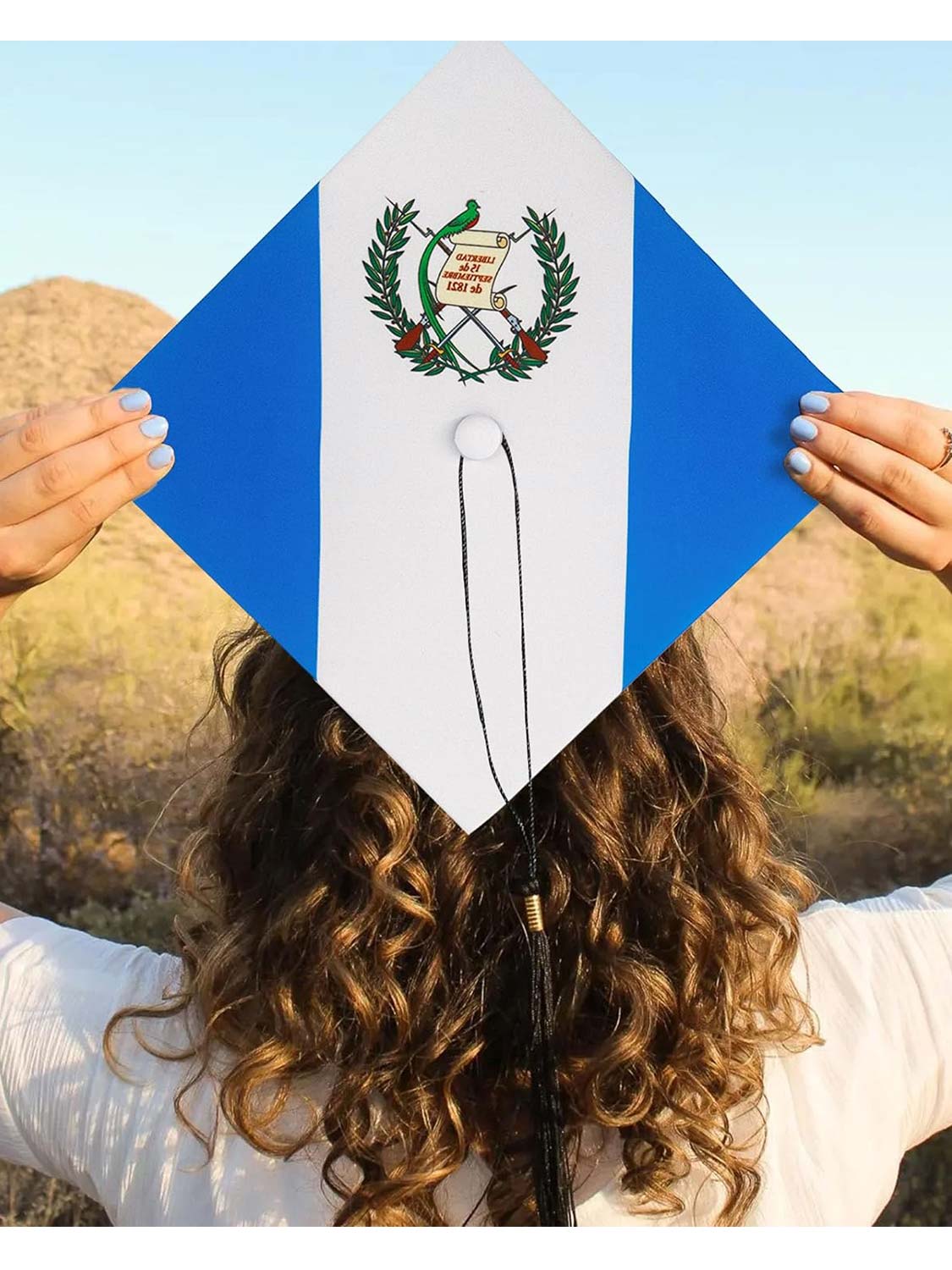 Unisex Adult Matte Graduation Flag Print Grad Cap - 3 Styles Available