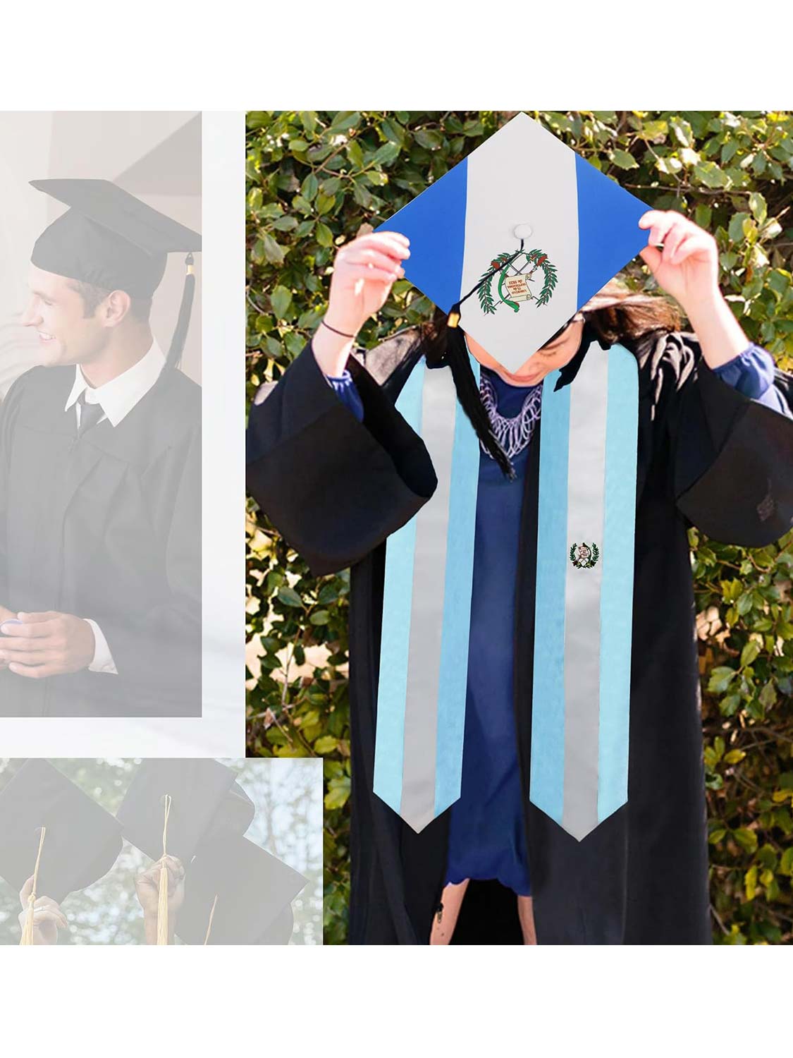 Unisex Adult Matte Graduation Flag Print Grad Cap - 3 Styles Available