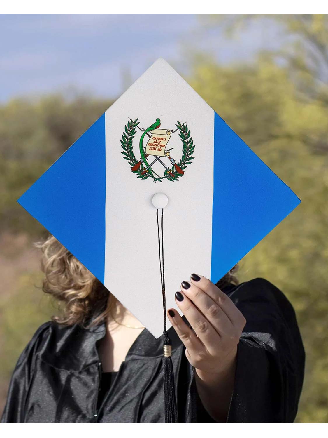 Unisex Adult Matte Graduation Flag Print Grad Cap - 3 Styles Available