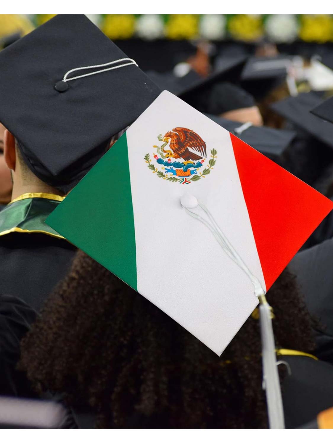 Unisex Adult Matte Graduation Flag Print Grad Cap - 3 Styles Available