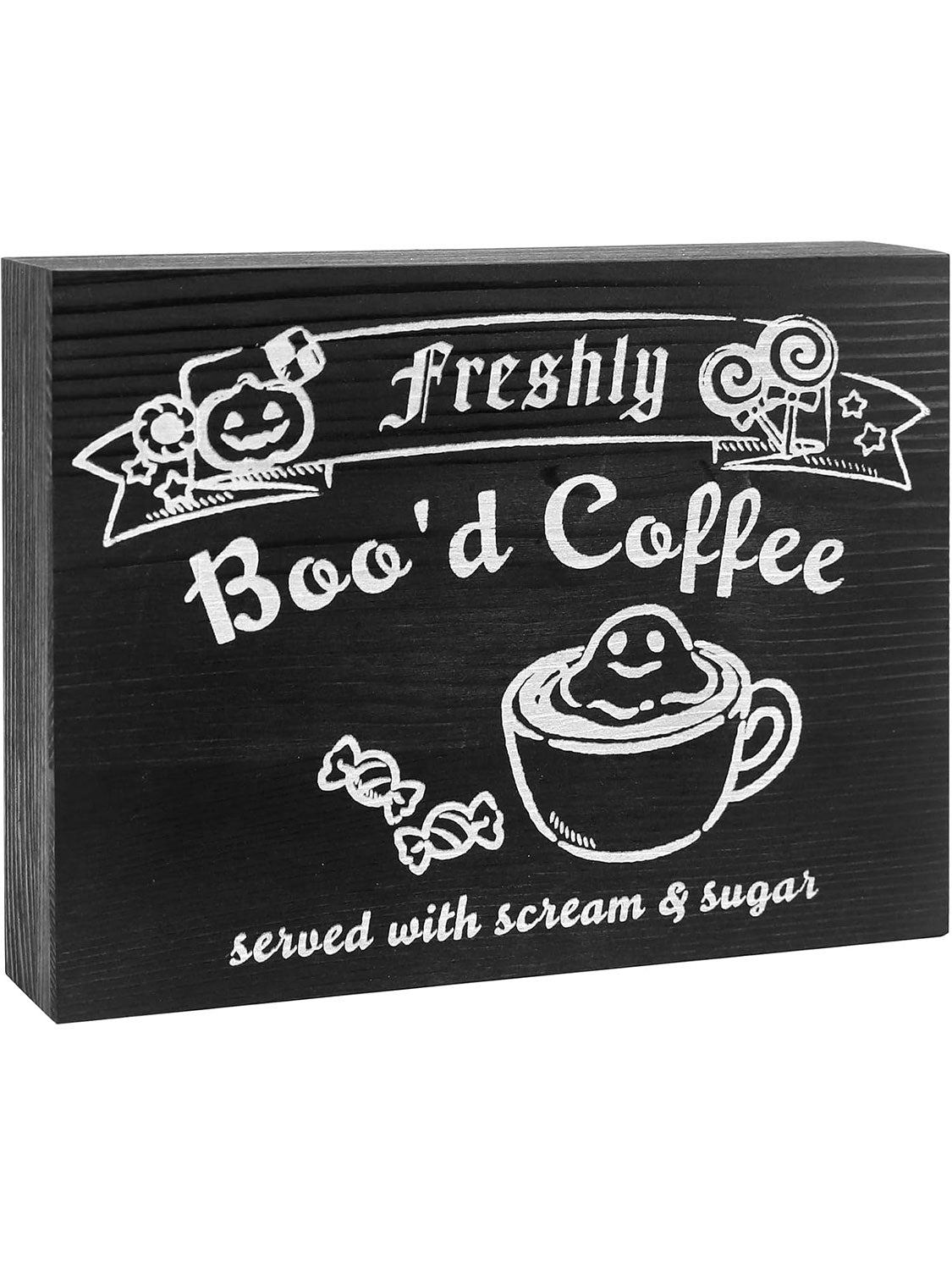 Halloween Coffee Sign for Gothic Vintage Spooky Kitchen Table Decor