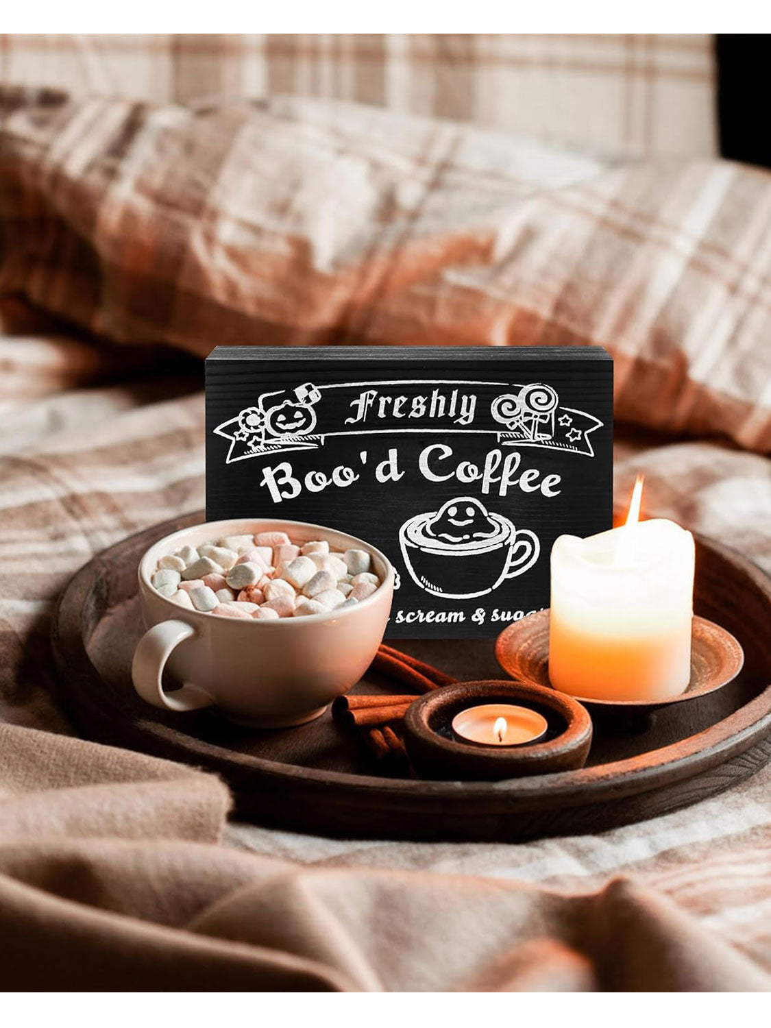 Halloween Coffee Sign for Gothic Vintage Spooky Kitchen Table Decor