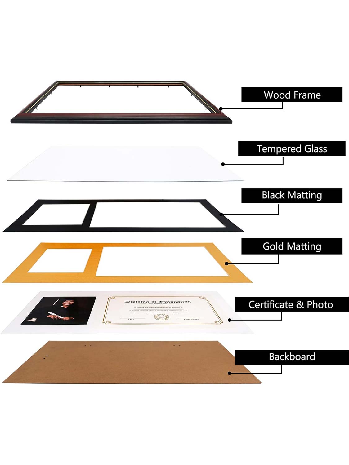 Cherry Solid Wood Certificate Diploma Frames - 2 Colors Available