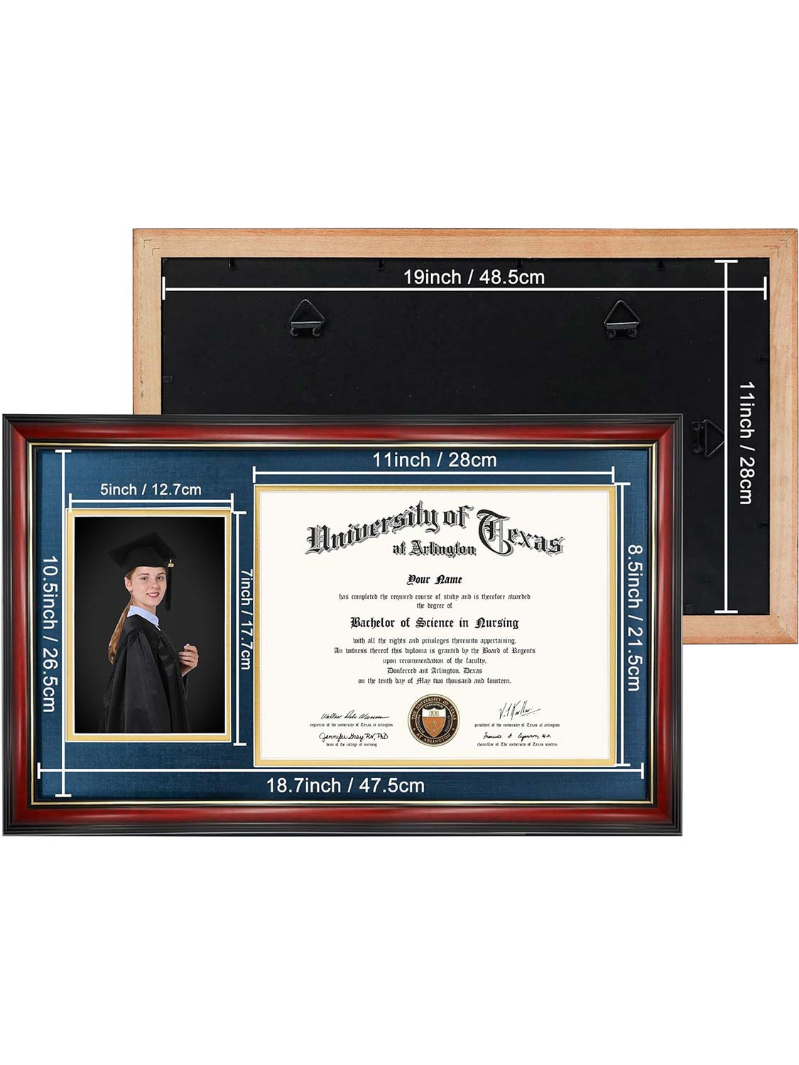 Cherry Solid Wood Certificate Diploma Frames - 2 Colors Available