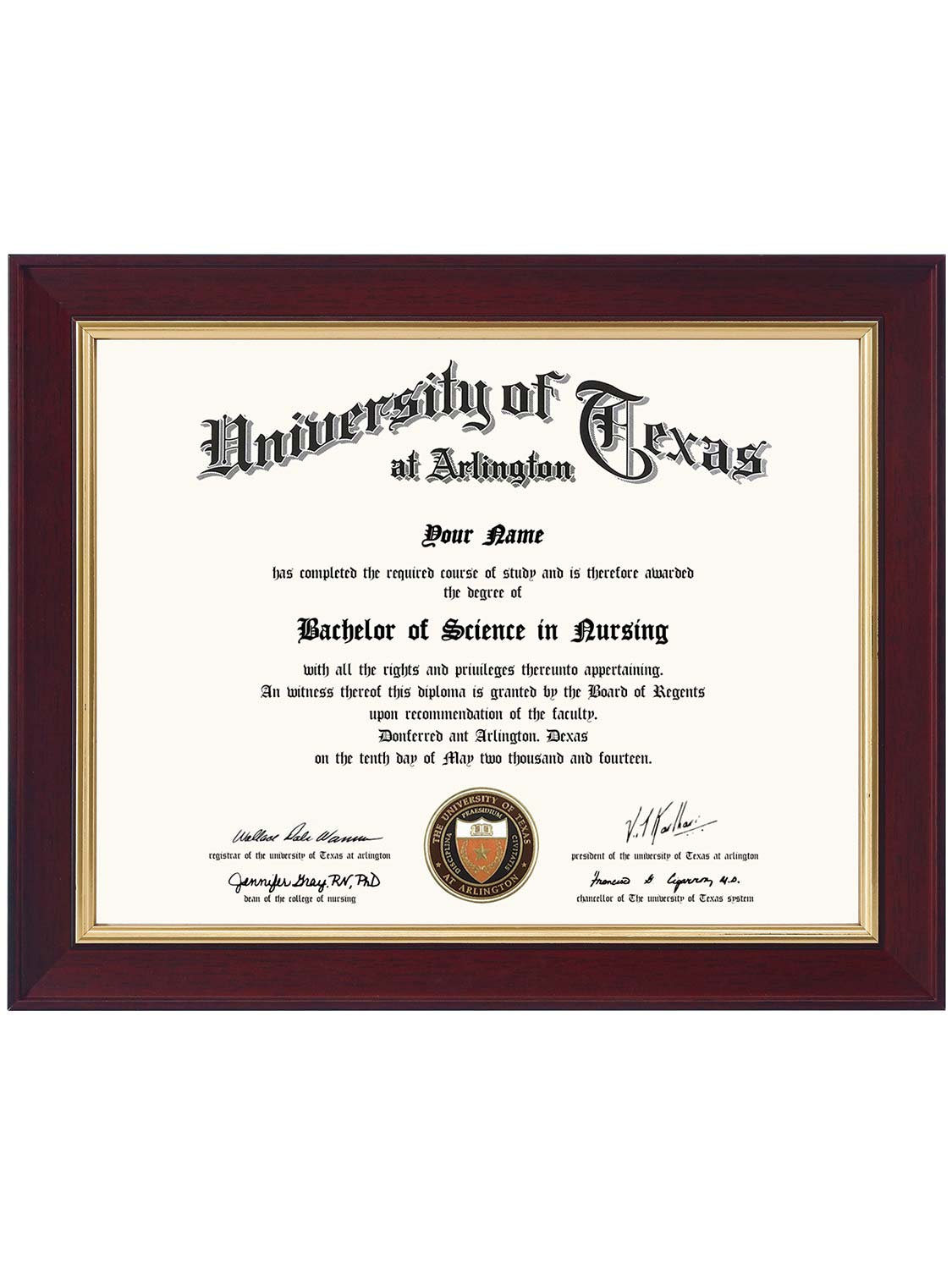 Mahogany Elite Certificate Diploma Frames - Various Sizes & Mat Colors Available