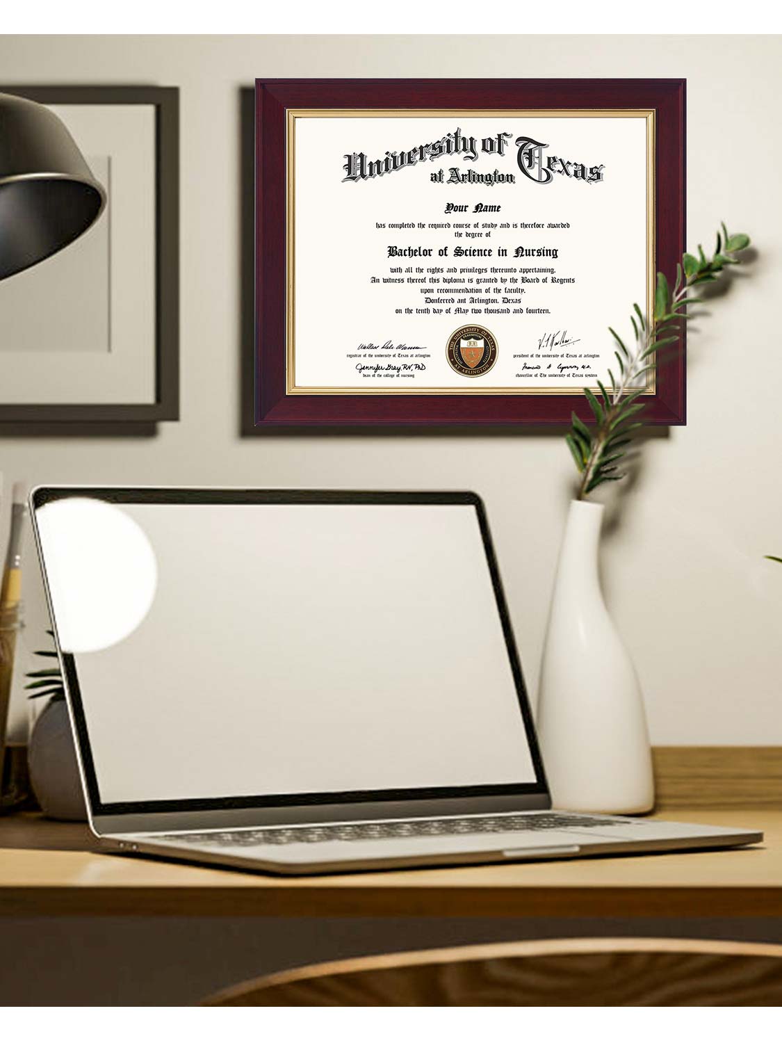 Mahogany Elite Certificate Diploma Frames - Various Sizes & Mat Colors Available