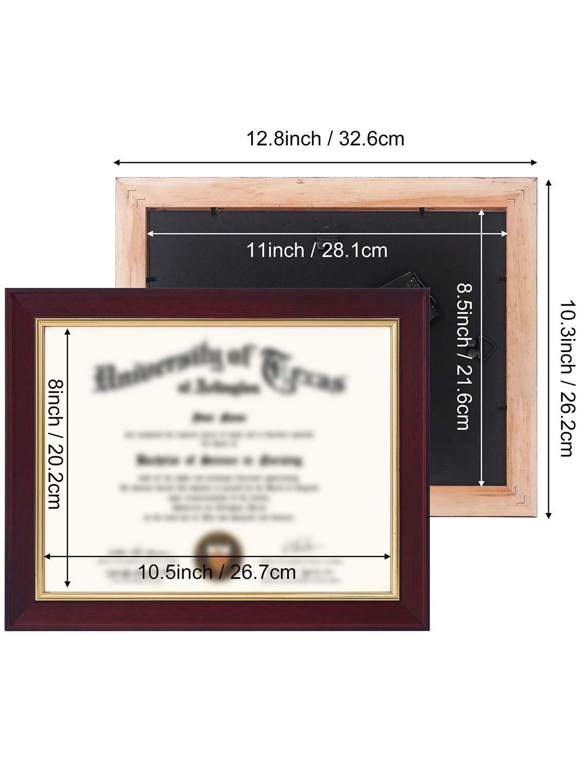 Mahogany Elite Certificate Diploma Frames - Various Sizes & Mat Colors Available