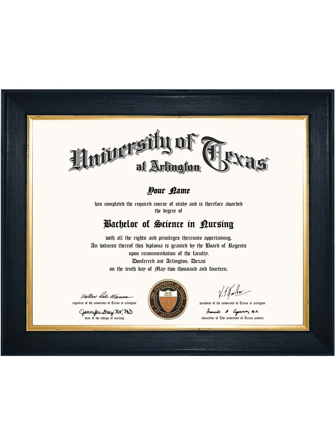 Black Elite Certificate Diploma Frames - Various Sizes & Mat Colors Available