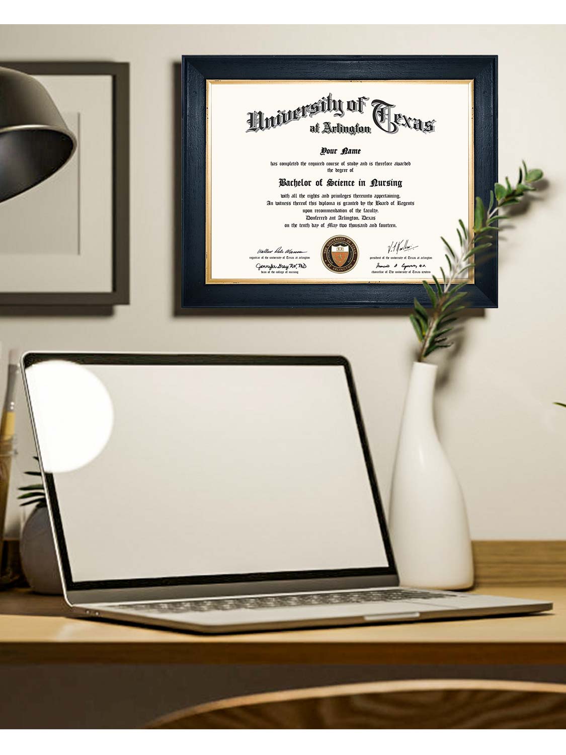 Black Elite Certificate Diploma Frames - Various Sizes & Mat Colors Available