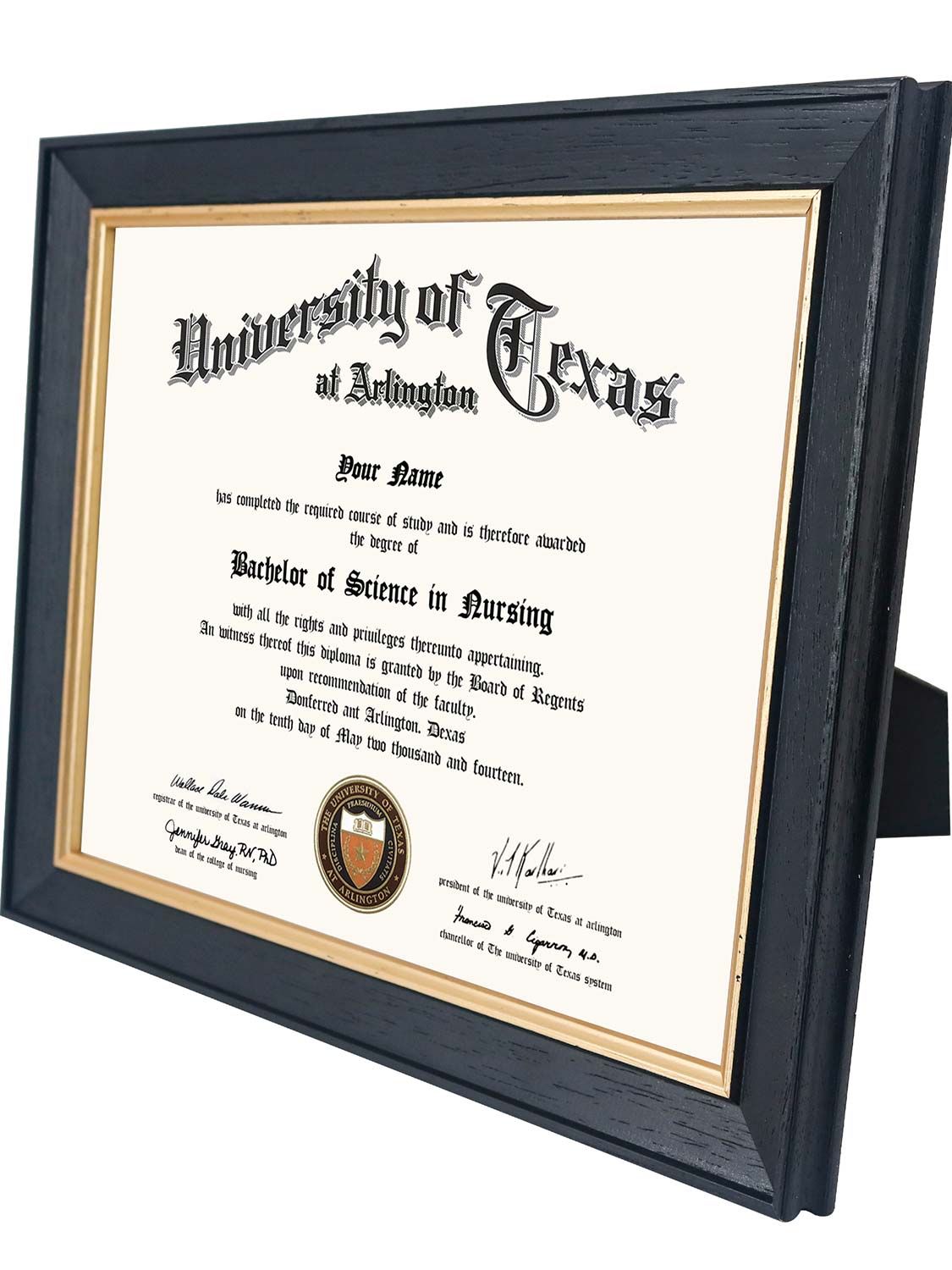 Black Elite Certificate Diploma Frames - Various Sizes & Mat Colors Available