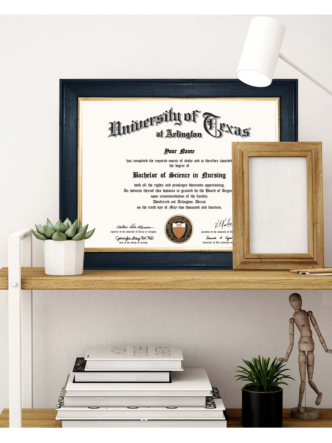 Black Elite Certificate Diploma Frames - Various Sizes & Mat Colors Available