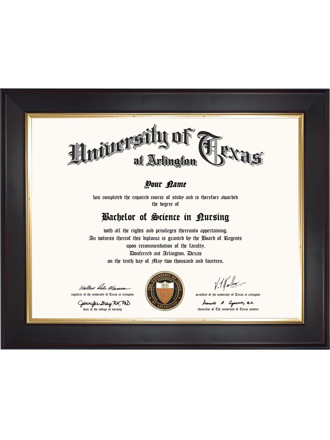 Brown Elite Certificate Diploma Frames - Various Sizes & Mat Colors Available