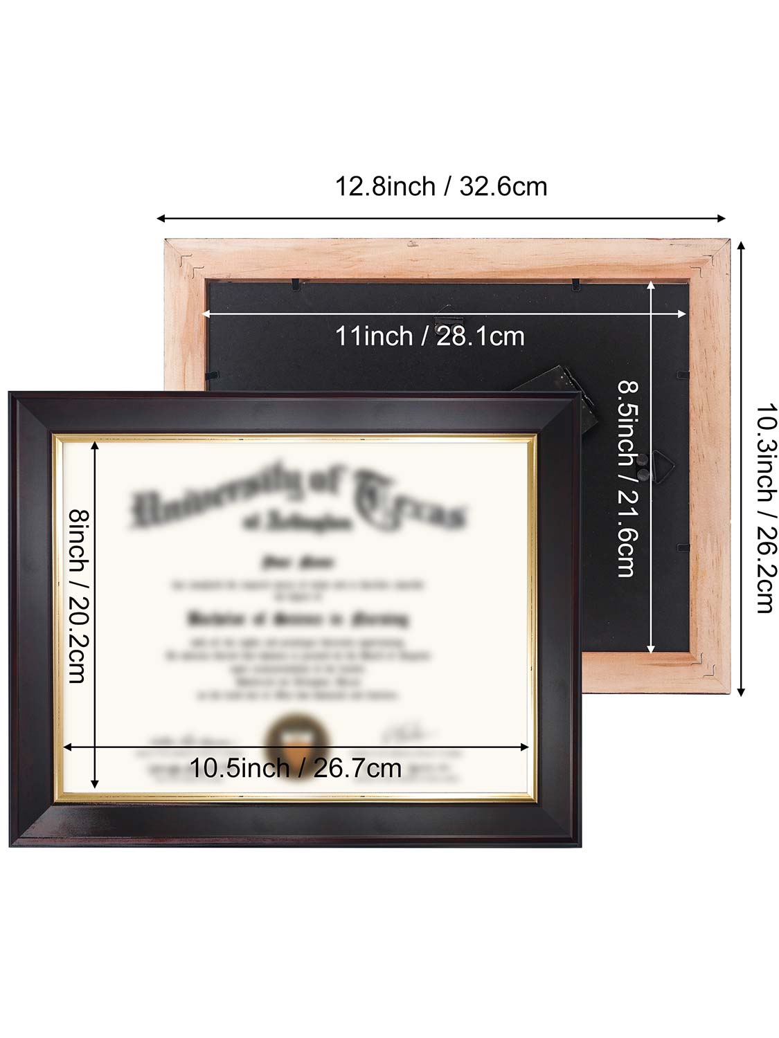 Brown Elite Certificate Diploma Frames - Various Sizes & Mat Colors Available