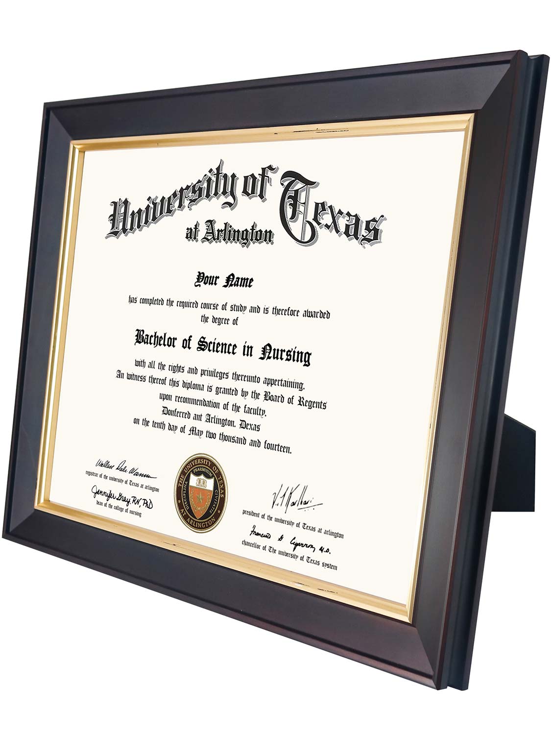 Brown Elite Certificate Diploma Frames - Various Sizes & Mat Colors Available