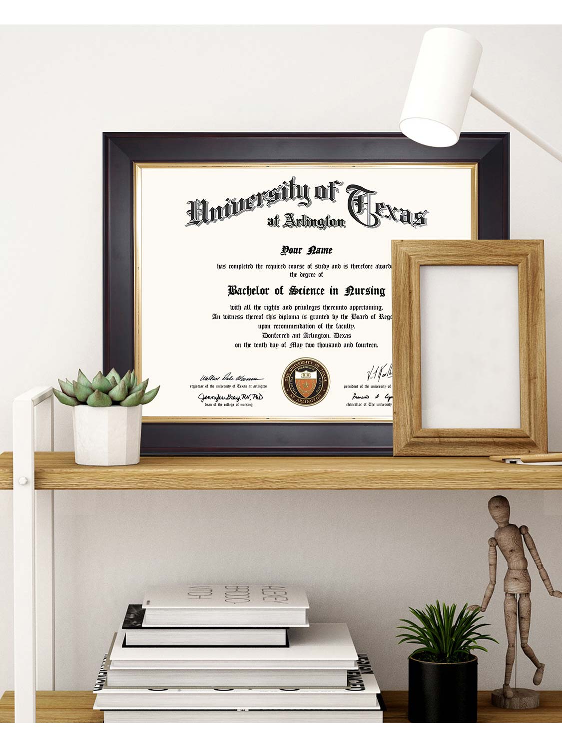 Brown Elite Certificate Diploma Frames - Various Sizes & Mat Colors Available