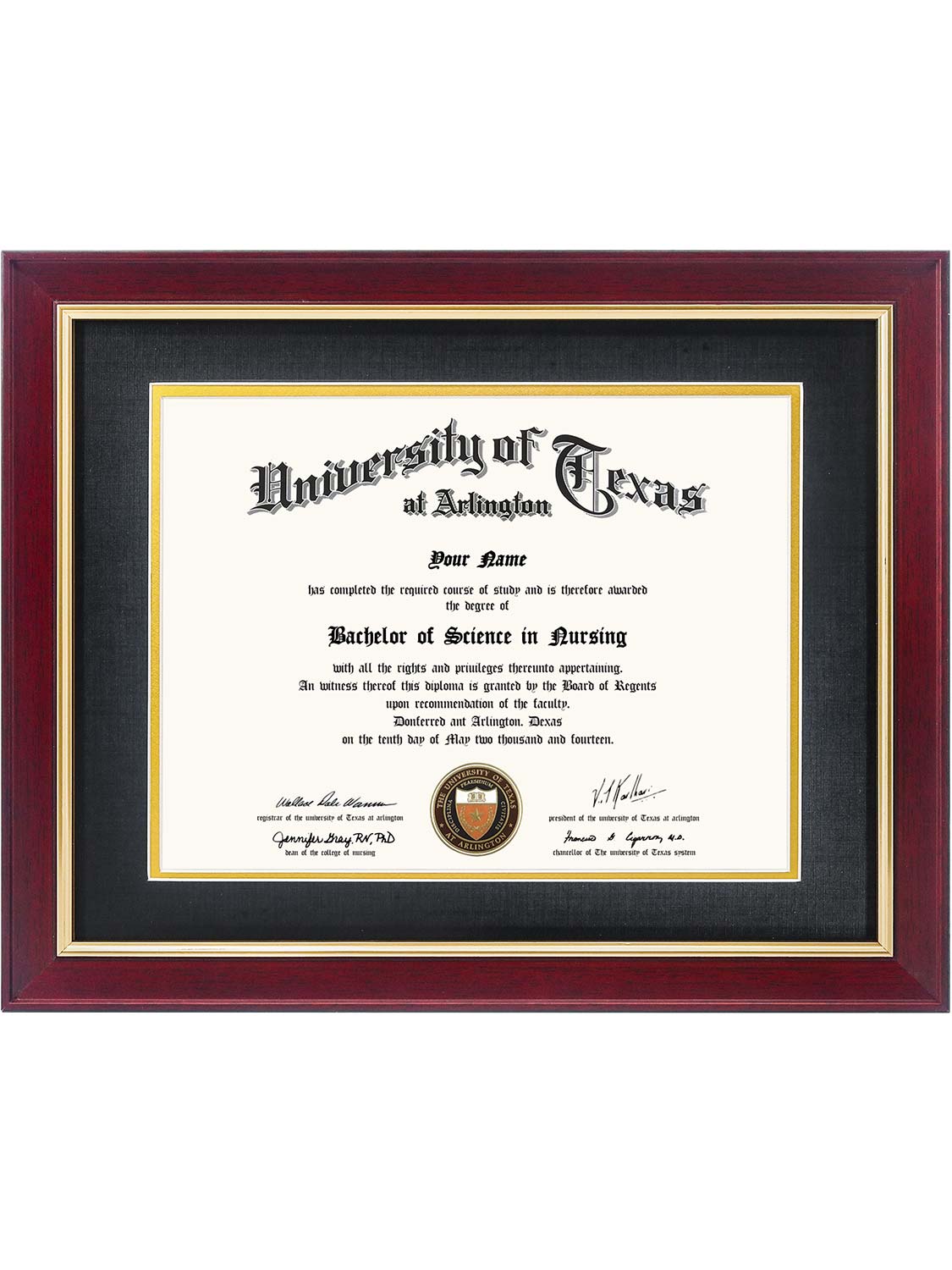 Mahogany Elite Certificate Diploma Frames - Various Sizes & Mat Colors Available