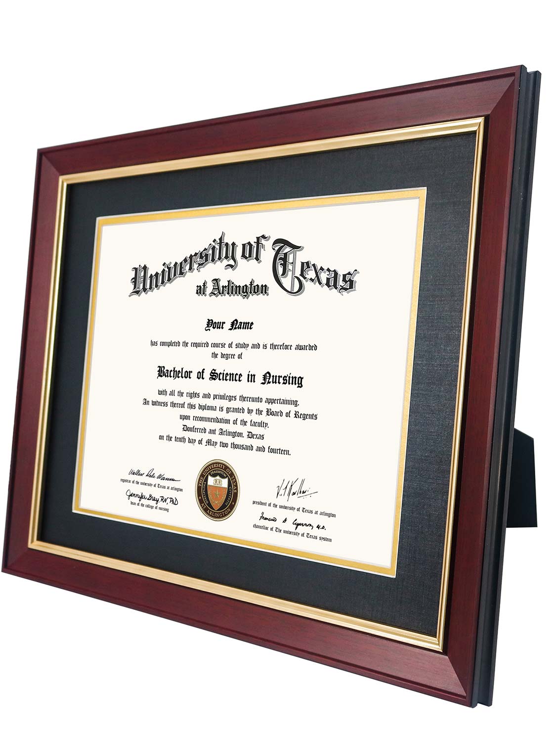 Mahogany Elite Certificate Diploma Frames - Various Sizes & Mat Colors Available