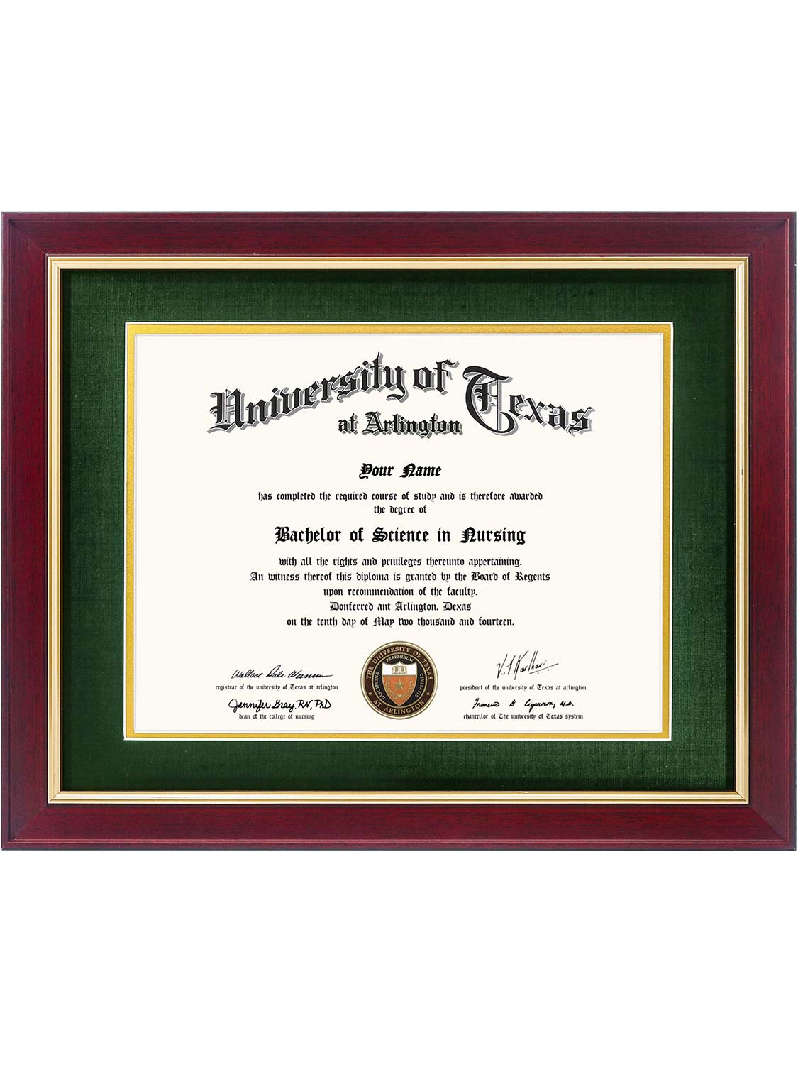 Mahogany Elite Certificate Diploma Frames - Various Sizes & Mat Colors Available