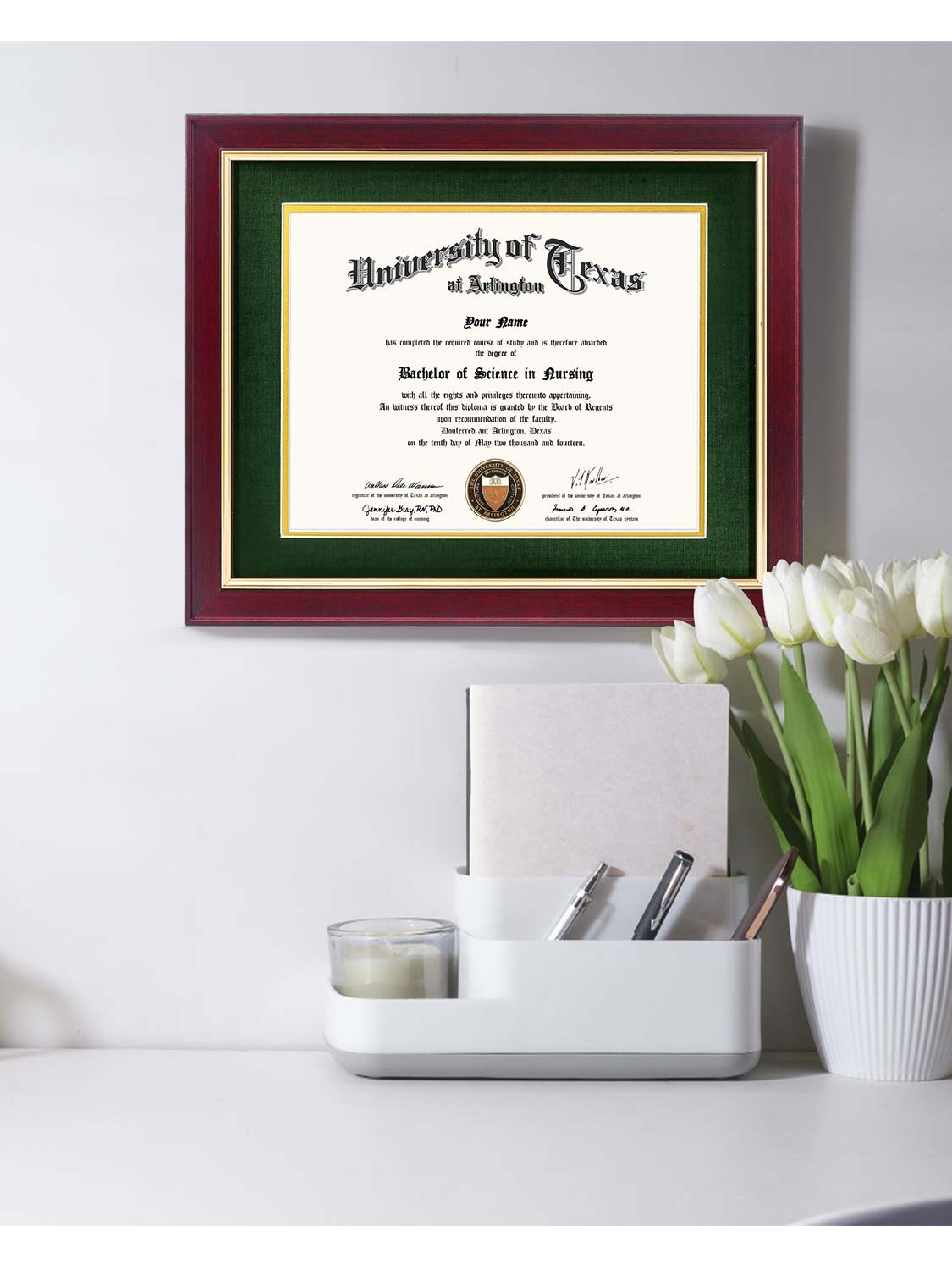 Mahogany Elite Certificate Diploma Frames - Various Sizes & Mat Colors Available