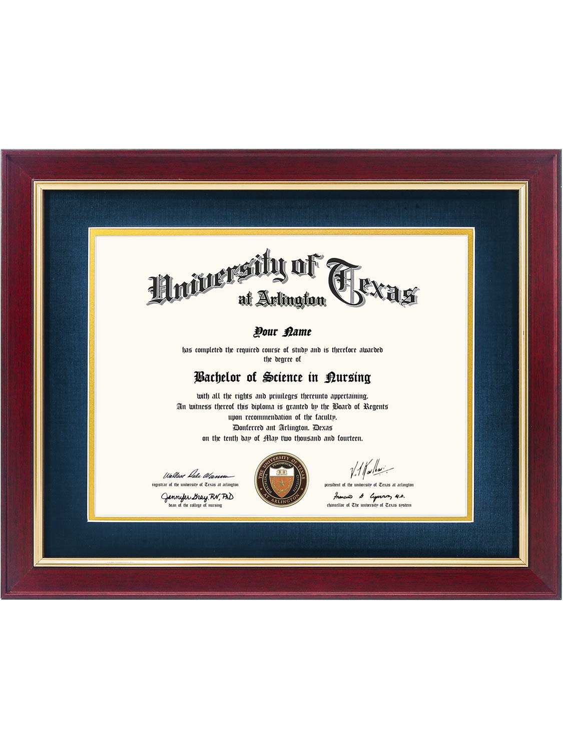 Mahogany Elite Certificate Diploma Frames - Various Sizes & Mat Colors Available