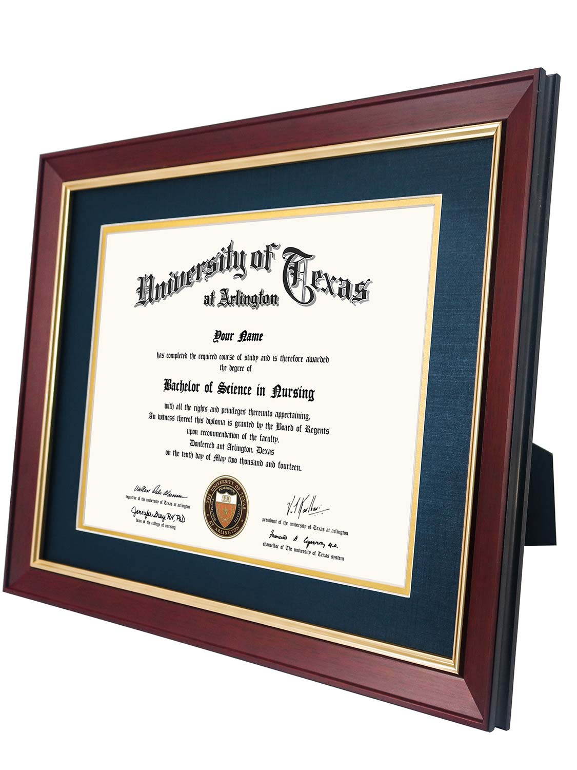 Mahogany Elite Certificate Diploma Frames - Various Sizes & Mat Colors Available