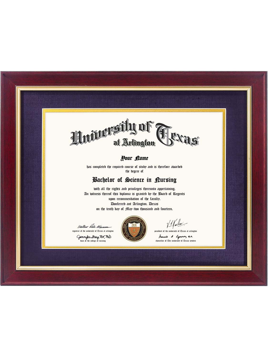 Mahogany Elite Certificate Diploma Frames - Various Sizes & Mat Colors Available