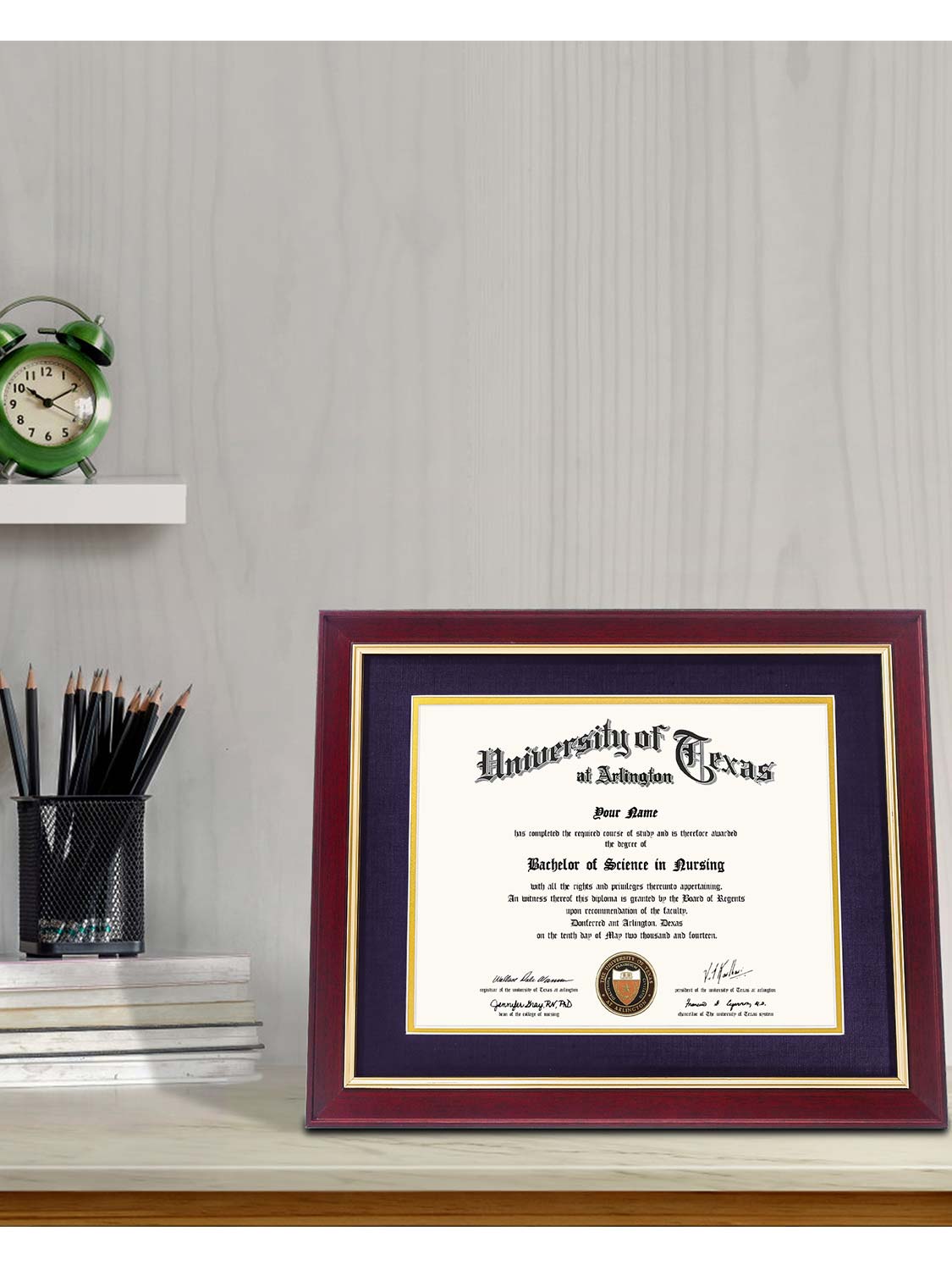 Mahogany Elite Certificate Diploma Frames - Various Sizes & Mat Colors Available