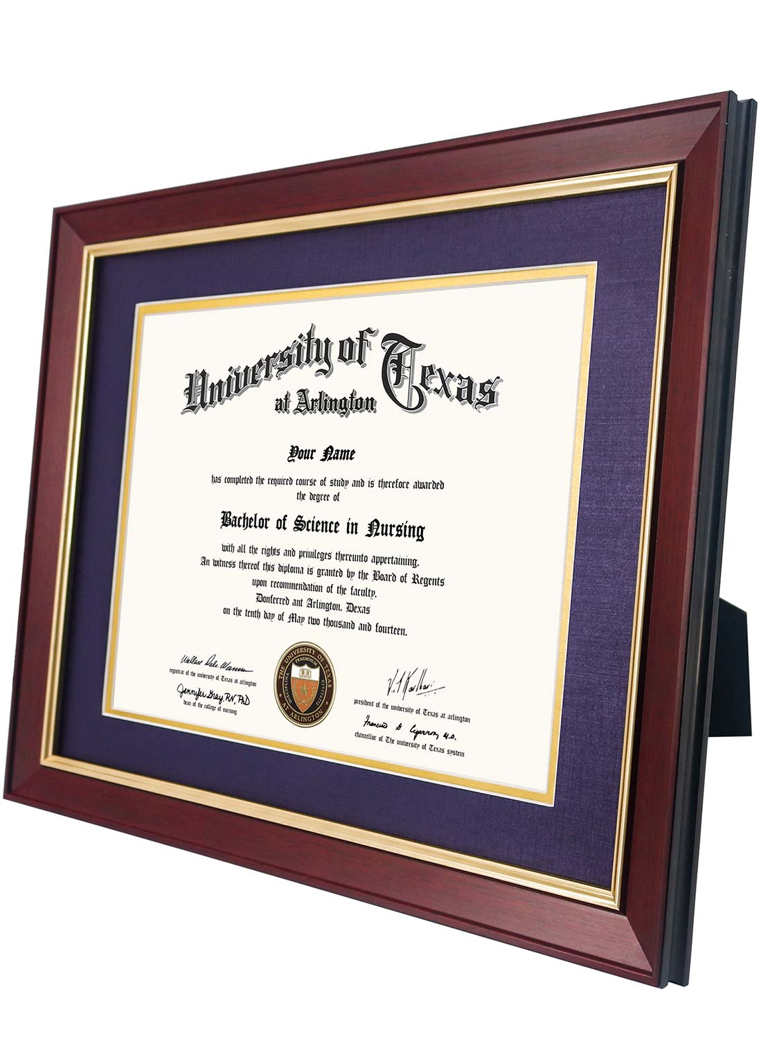 Mahogany Elite Certificate Diploma Frames - Various Sizes & Mat Colors Available