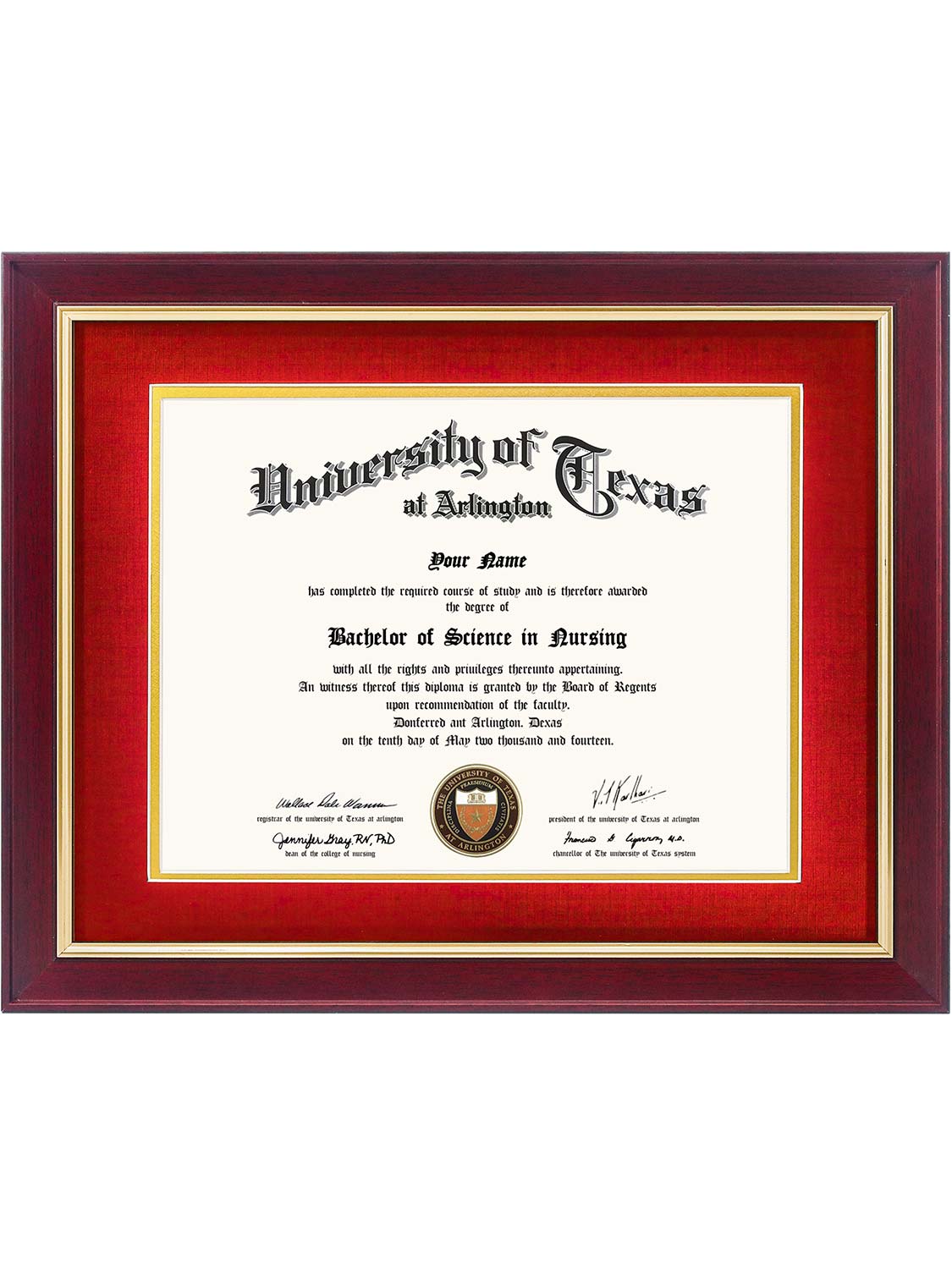 Mahogany Elite Certificate Diploma Frames - Various Sizes & Mat Colors Available