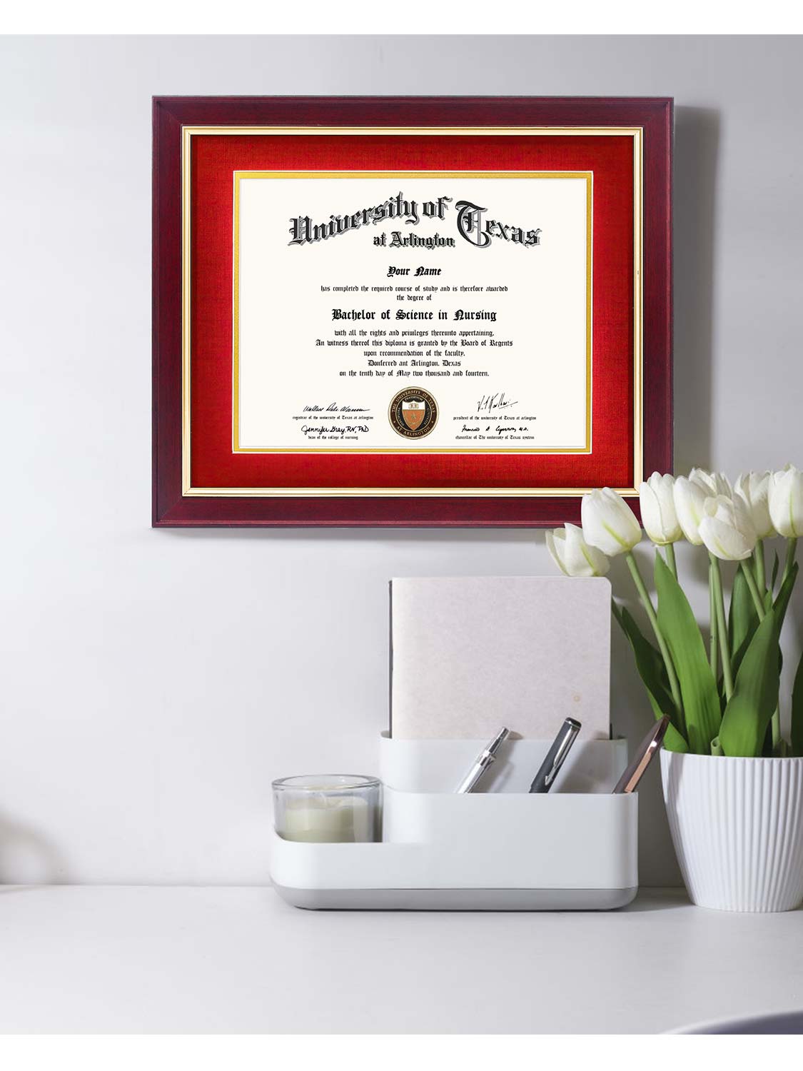 Mahogany Elite Certificate Diploma Frames - Various Sizes & Mat Colors Available