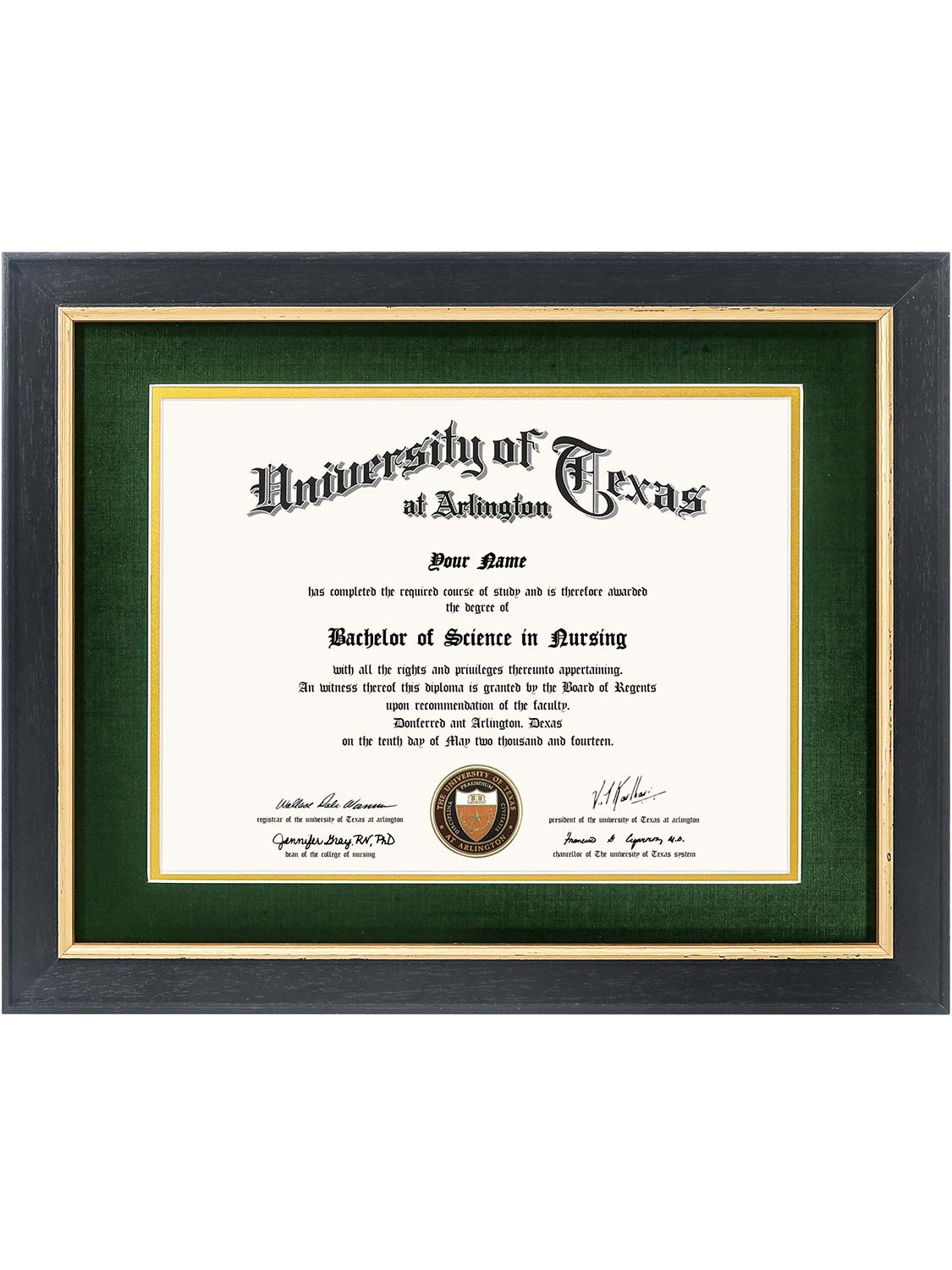 Black Elite Certificate Diploma Frames - Various Sizes & Mat Colors Available