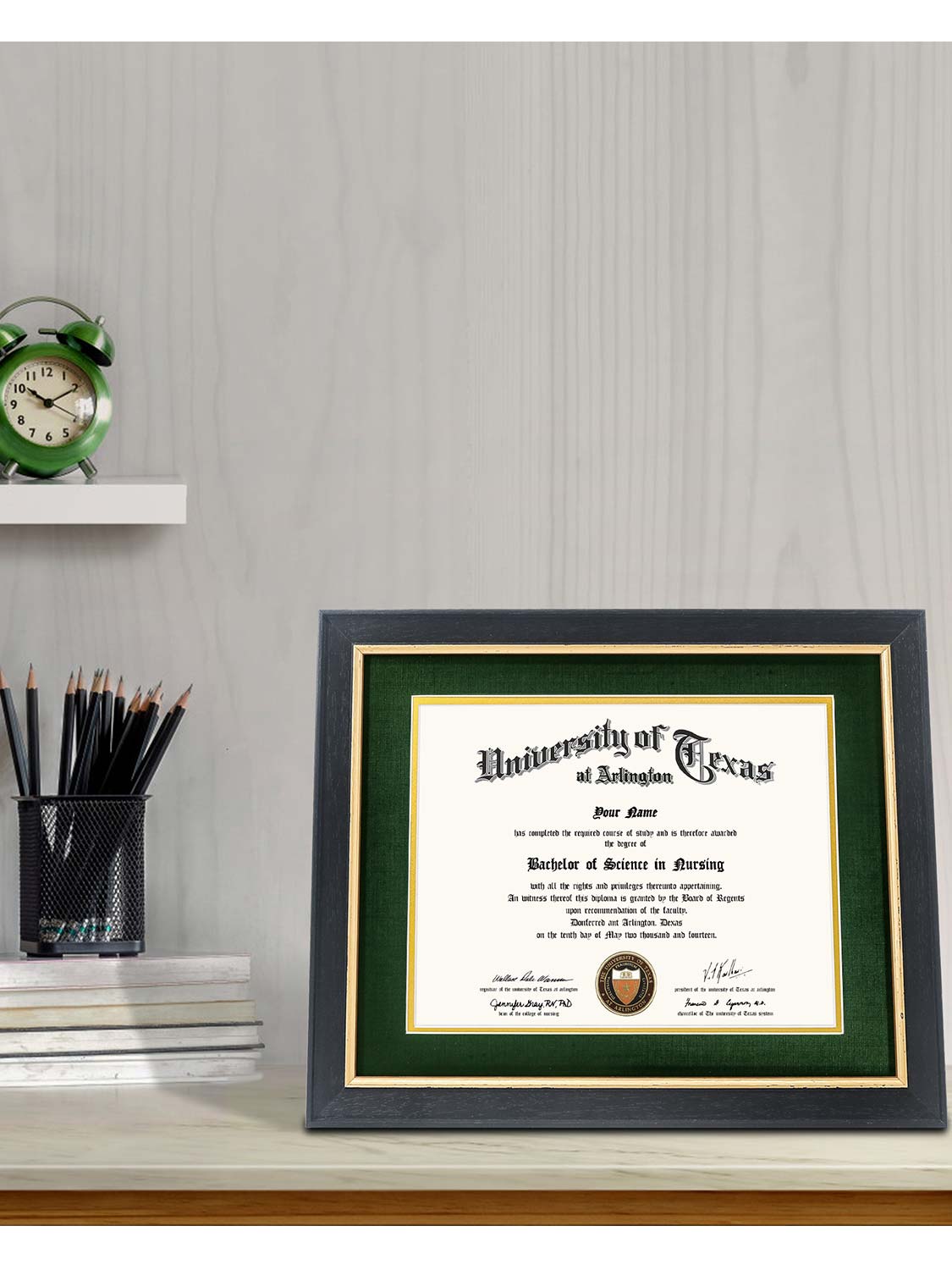 Black Elite Certificate Diploma Frames - Various Sizes & Mat Colors Available