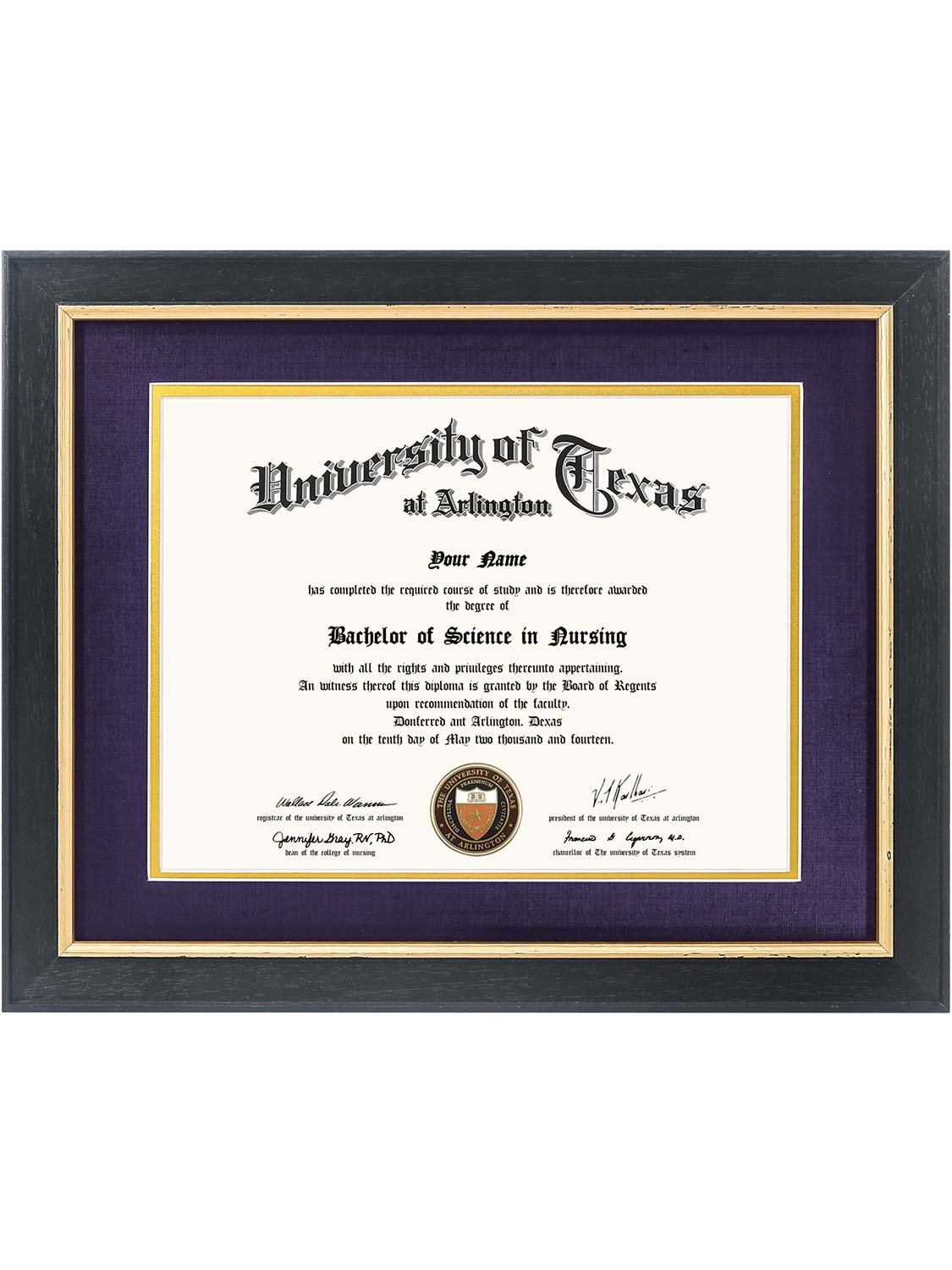 Black Elite Certificate Diploma Frames - Various Sizes & Mat Colors Available