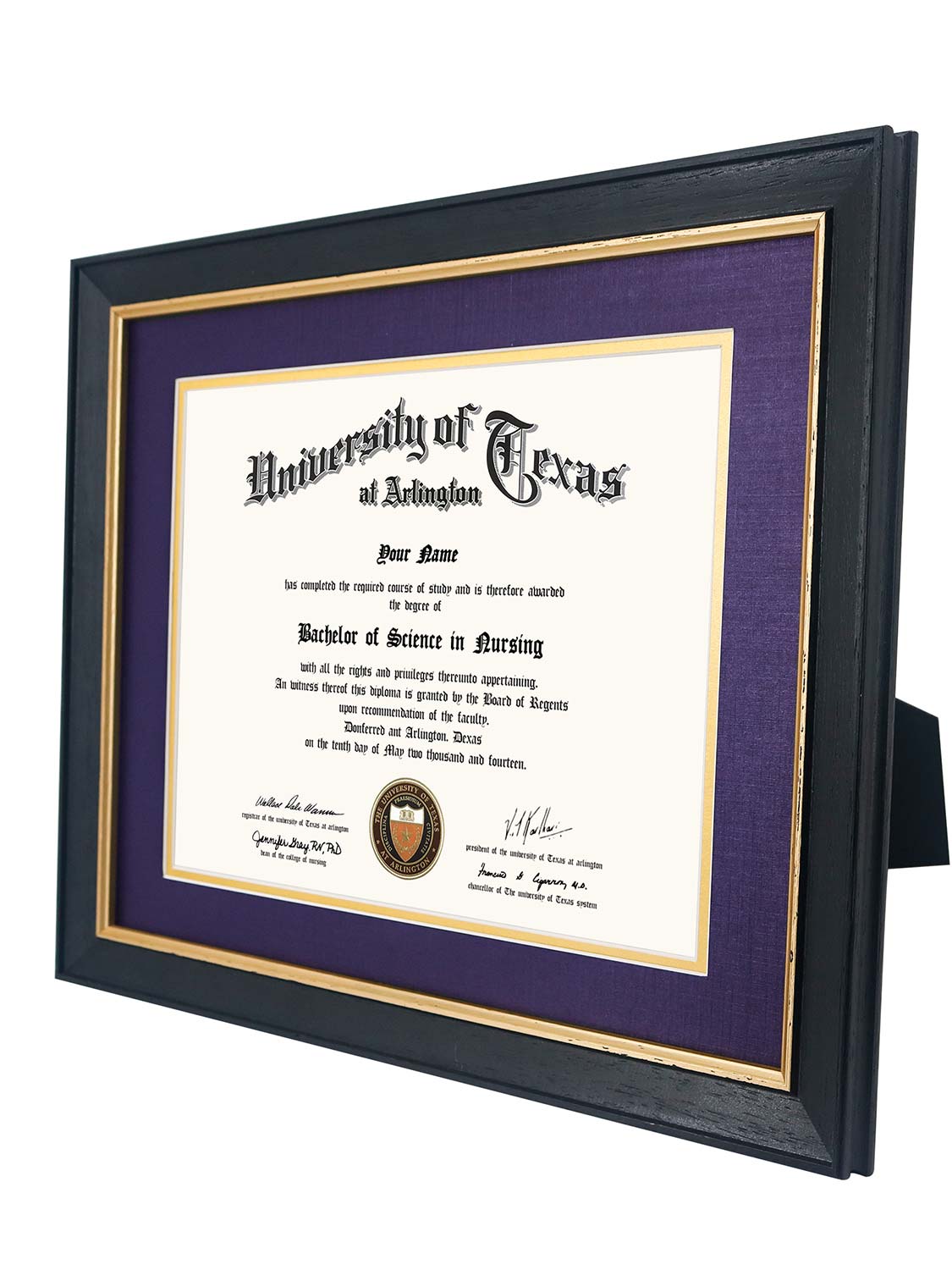 Black Elite Certificate Diploma Frames - Various Sizes & Mat Colors Available