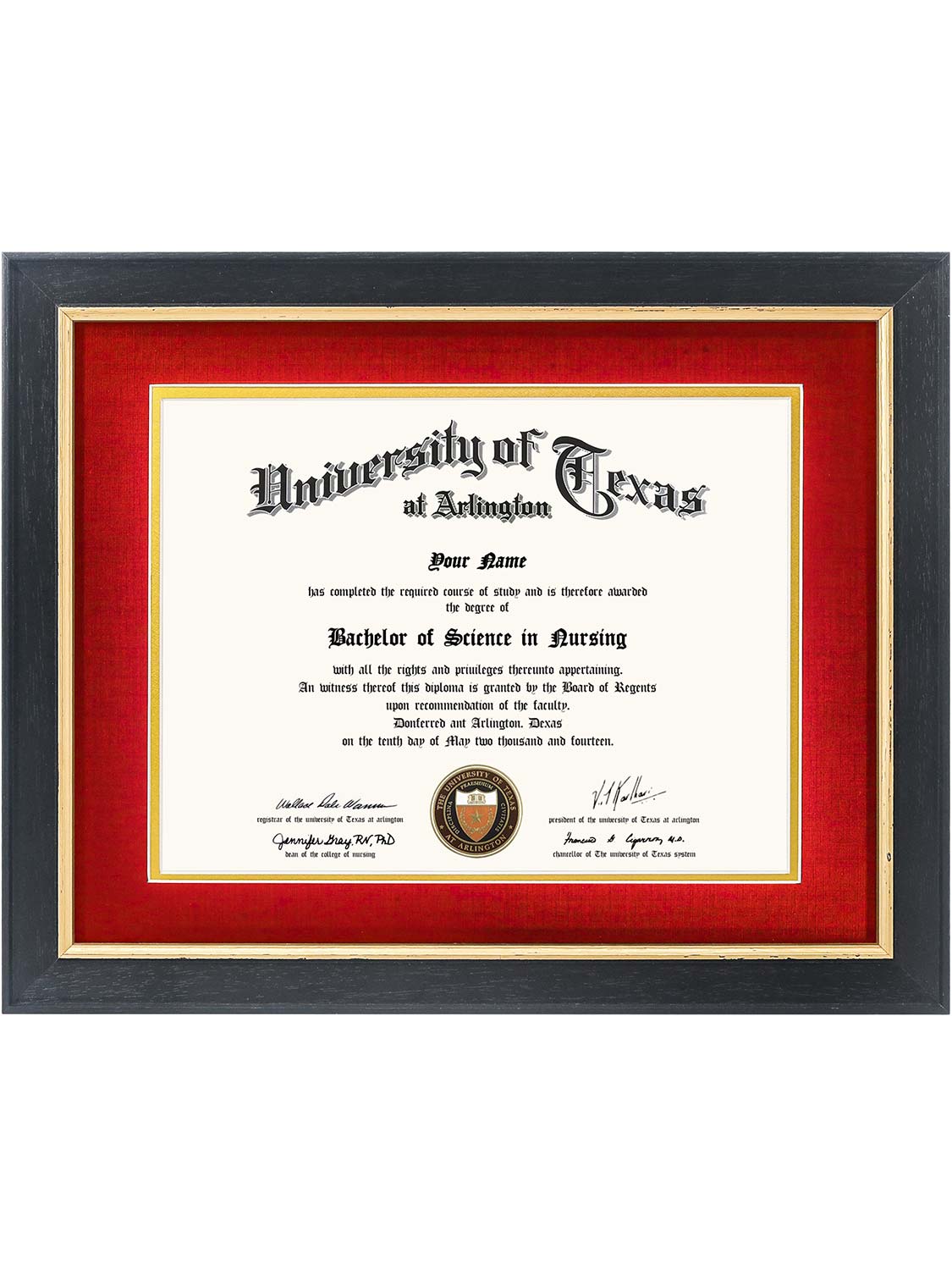 Black Elite Certificate Diploma Frames - Various Sizes & Mat Colors Available