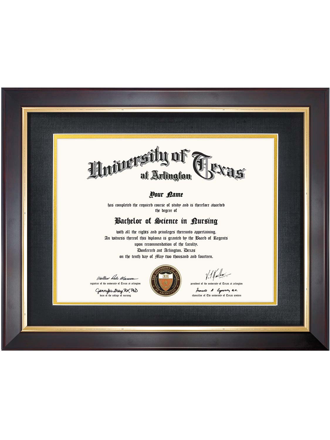 Brown Elite Certificate Diploma Frames - Various Sizes & Mat Colors Available