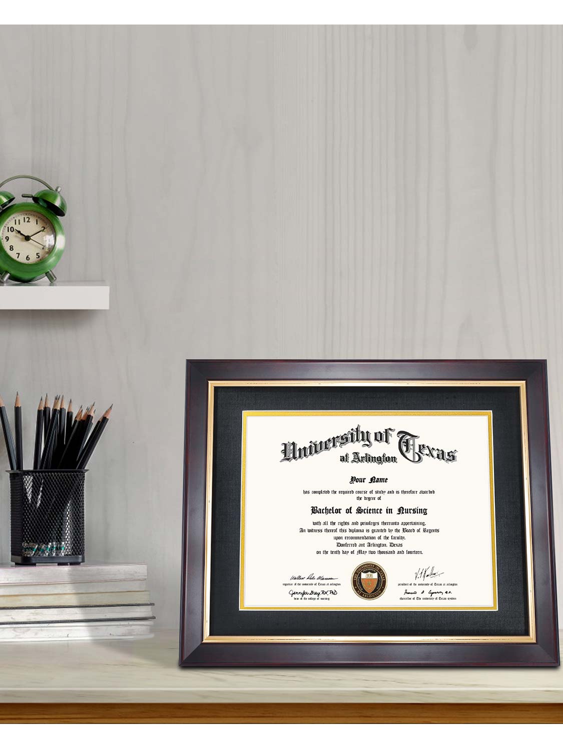 Brown Elite Certificate Diploma Frames - Various Sizes & Mat Colors Available