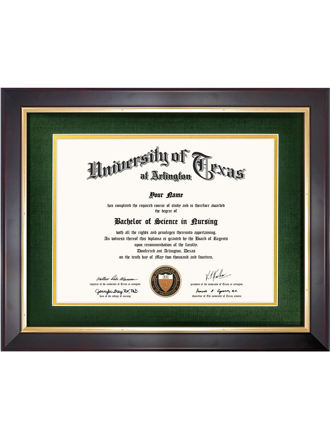 Brown Elite Certificate Diploma Frames - Various Sizes & Mat Colors Available