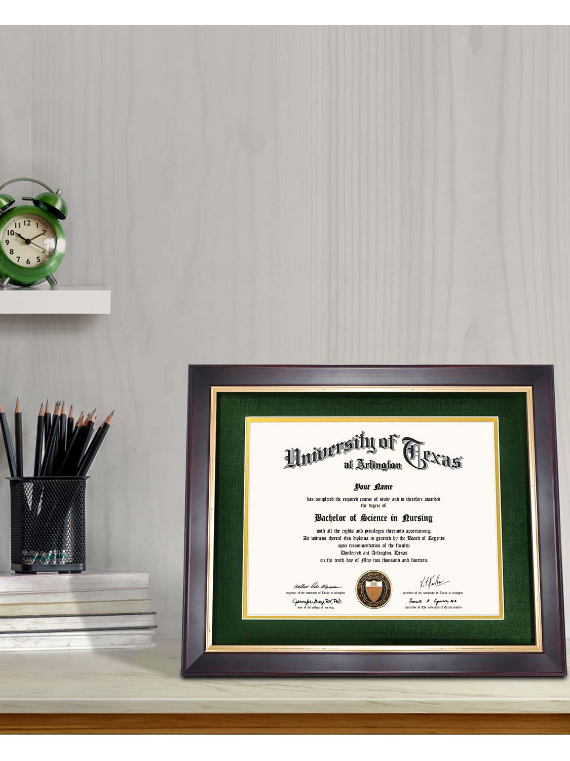 Brown Elite Certificate Diploma Frames - Various Sizes & Mat Colors Available