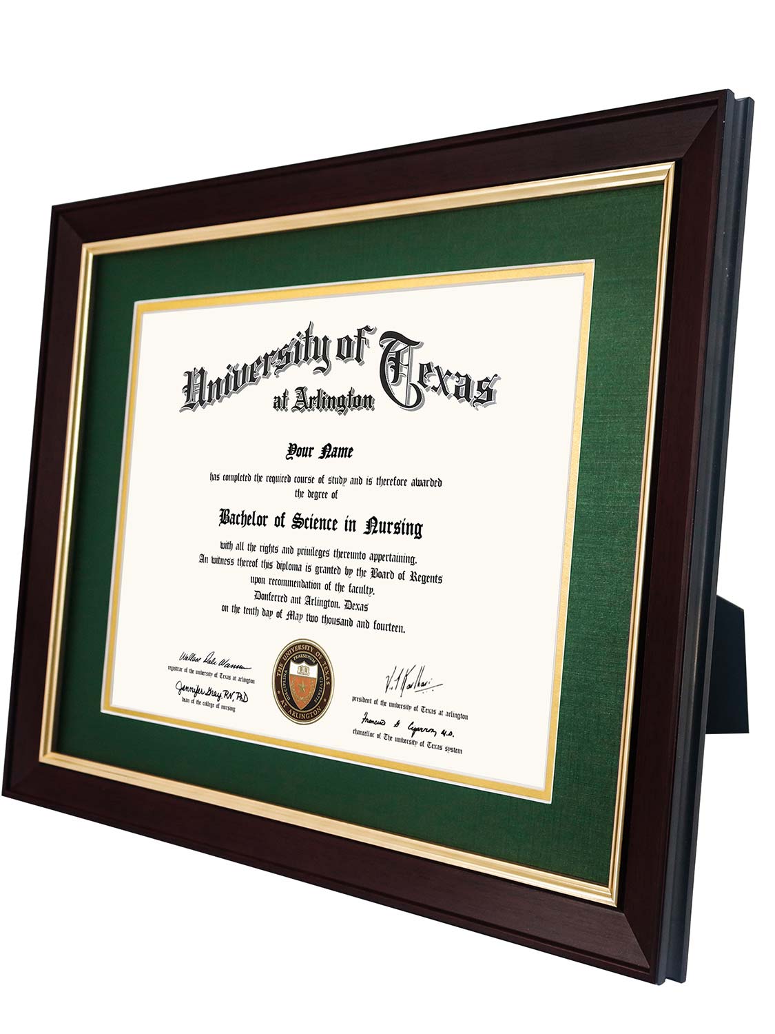 Brown Elite Certificate Diploma Frames - Various Sizes & Mat Colors Available