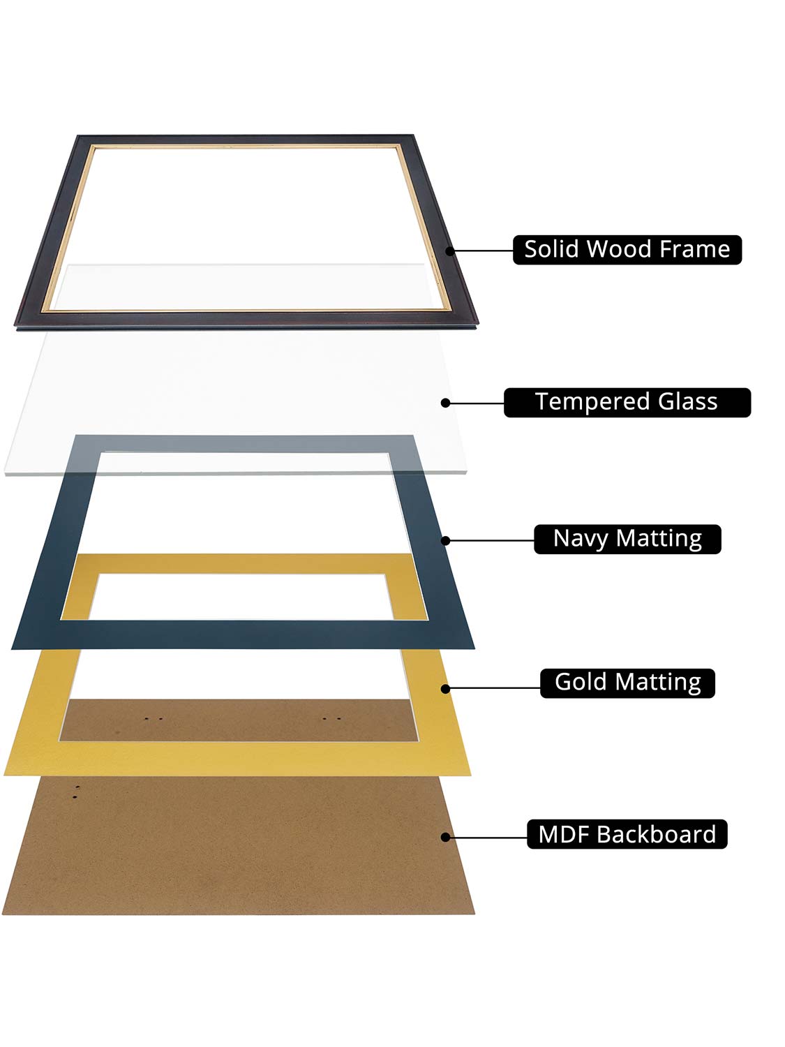 Brown Elite Certificate Diploma Frames - Various Sizes & Mat Colors Available