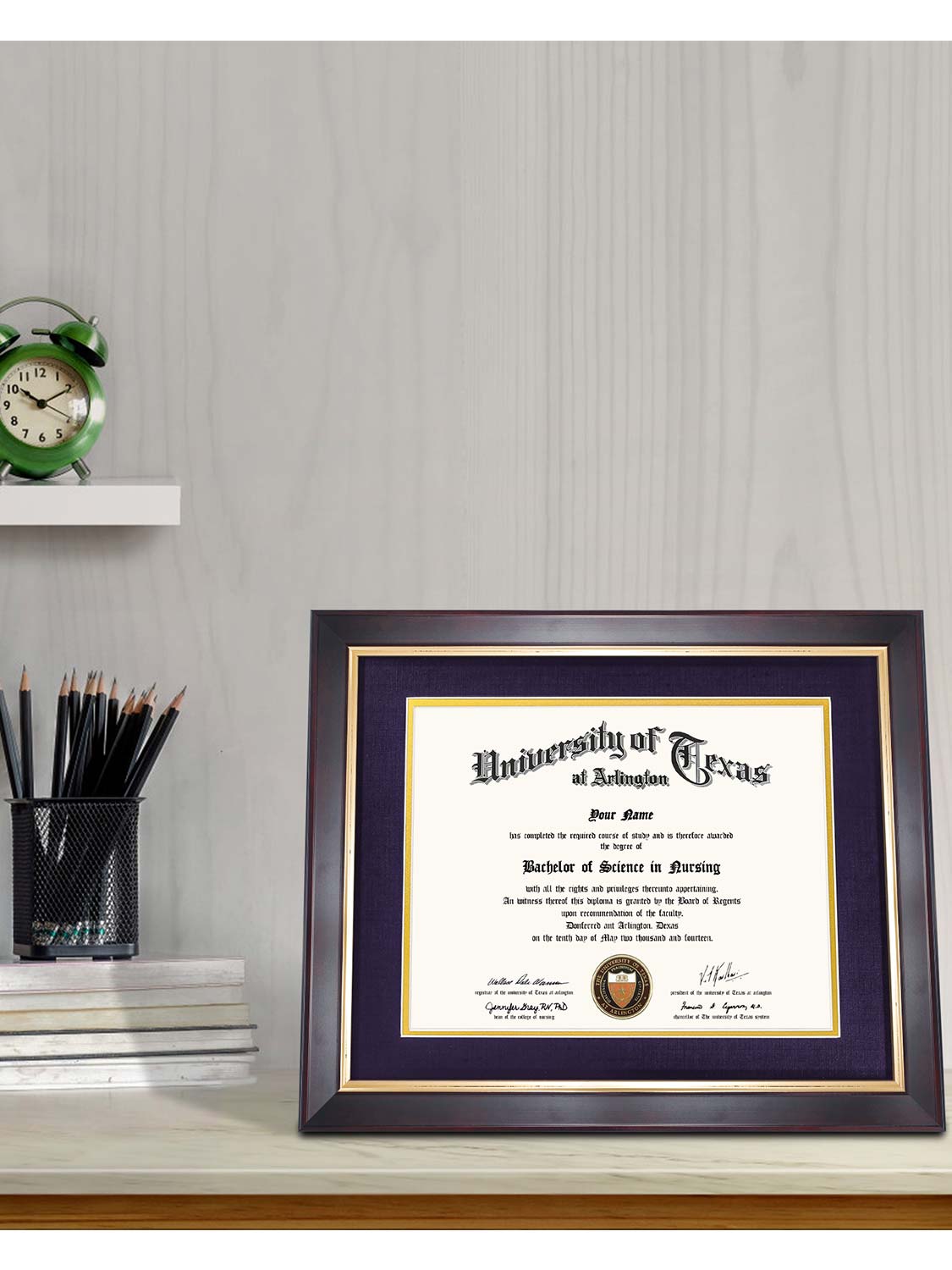 Brown Elite Certificate Diploma Frames - Various Sizes & Mat Colors Available