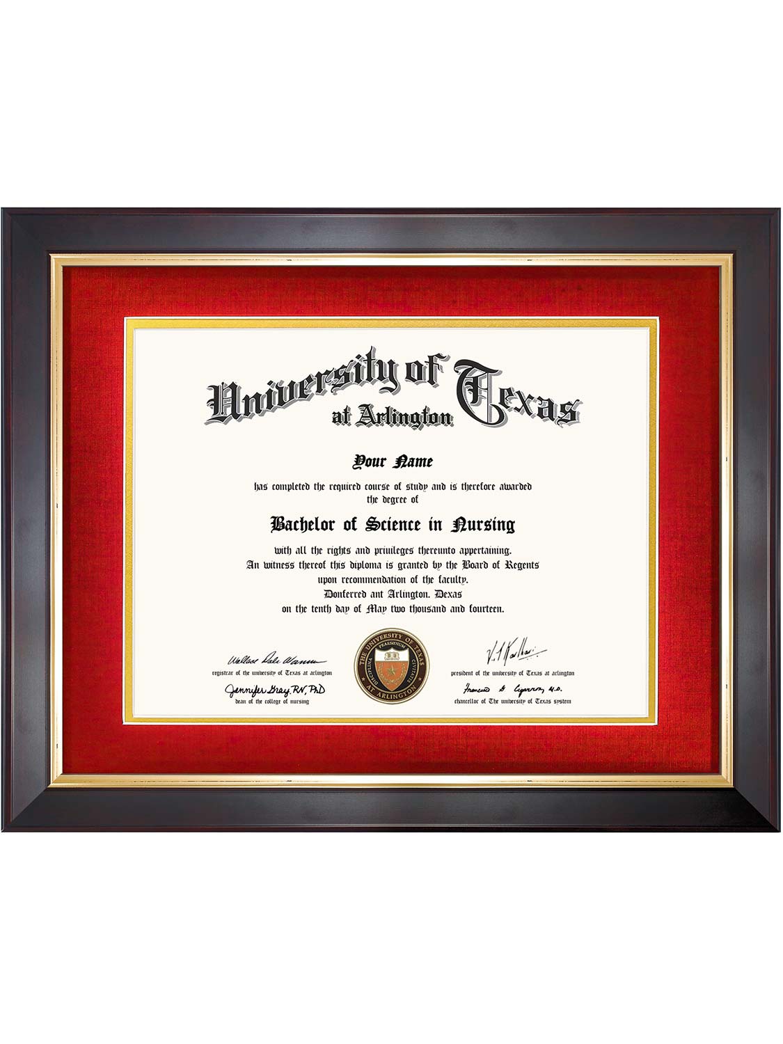 Brown Elite Certificate Diploma Frames - Various Sizes & Mat Colors Available