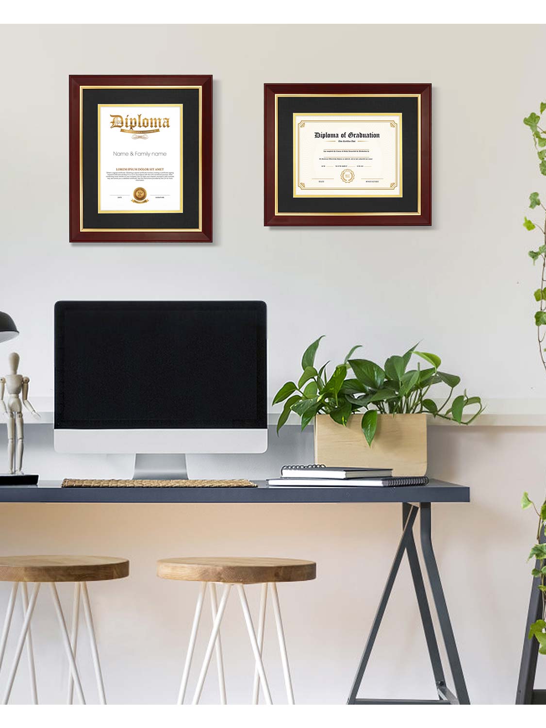 Mahogany Elite Certificate Diploma Frames - Various Sizes & Mat Colors Available
