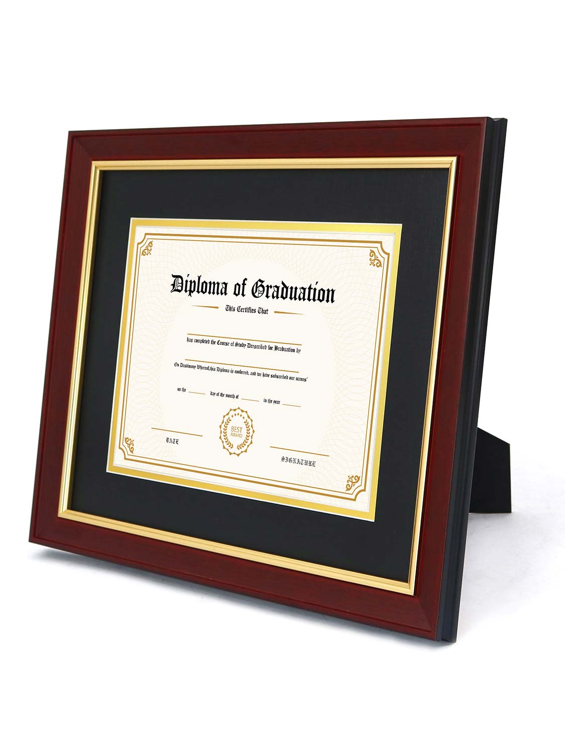 Mahogany Elite Certificate Diploma Frames - Various Sizes & Mat Colors Available