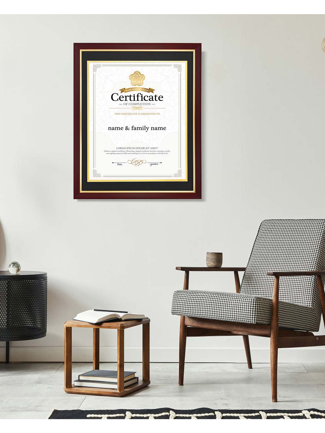 Mahogany Elite Certificate Diploma Frames - Various Sizes & Mat Colors Available