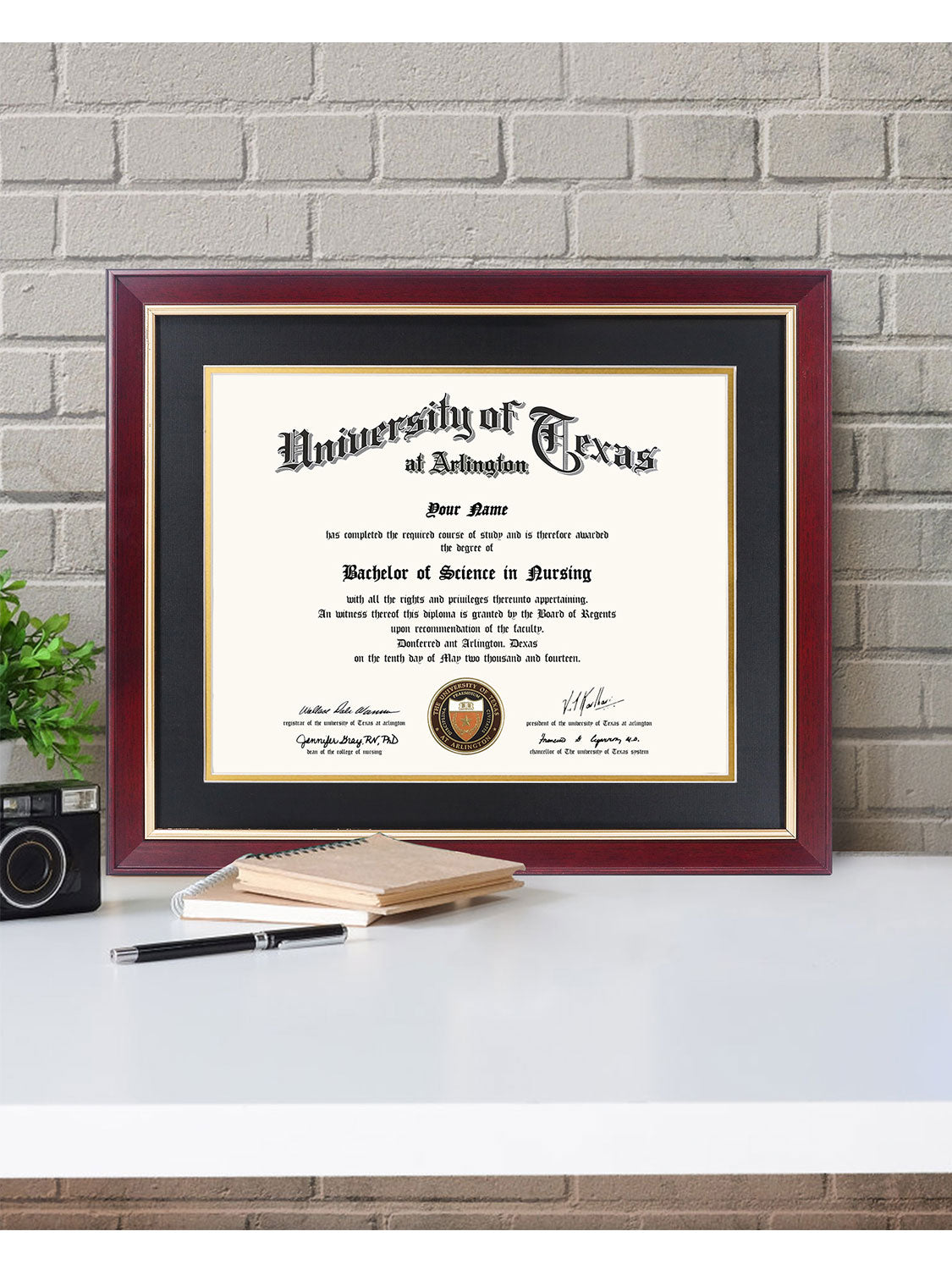 Mahogany Elite Certificate Diploma Frames - Various Sizes & Mat Colors Available